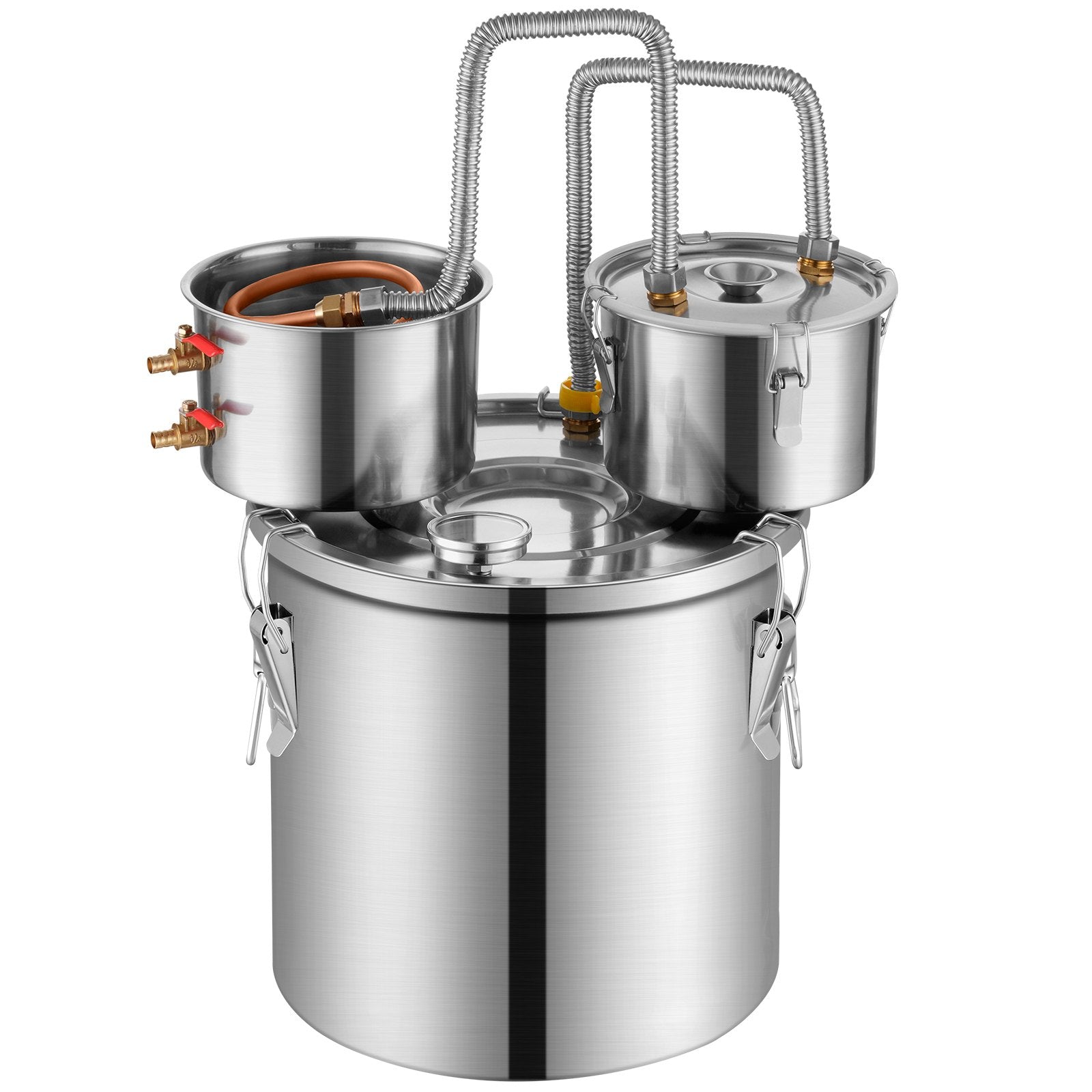 5 Gal Stainless Steel Alcohol Distiller Kit with Copper Coil - Fast Cooling Dual Condenser for Wine, Whisky, Brandy Distillation
