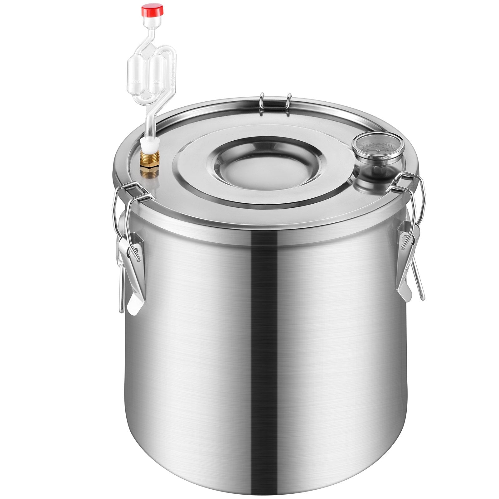 8 Gal Stainless Steel Alcohol Distiller with Dual Copper Coil Condenser for Fast Cooling and Secondary Distillation – Perfect for Wine, Whisky, Brandy Production