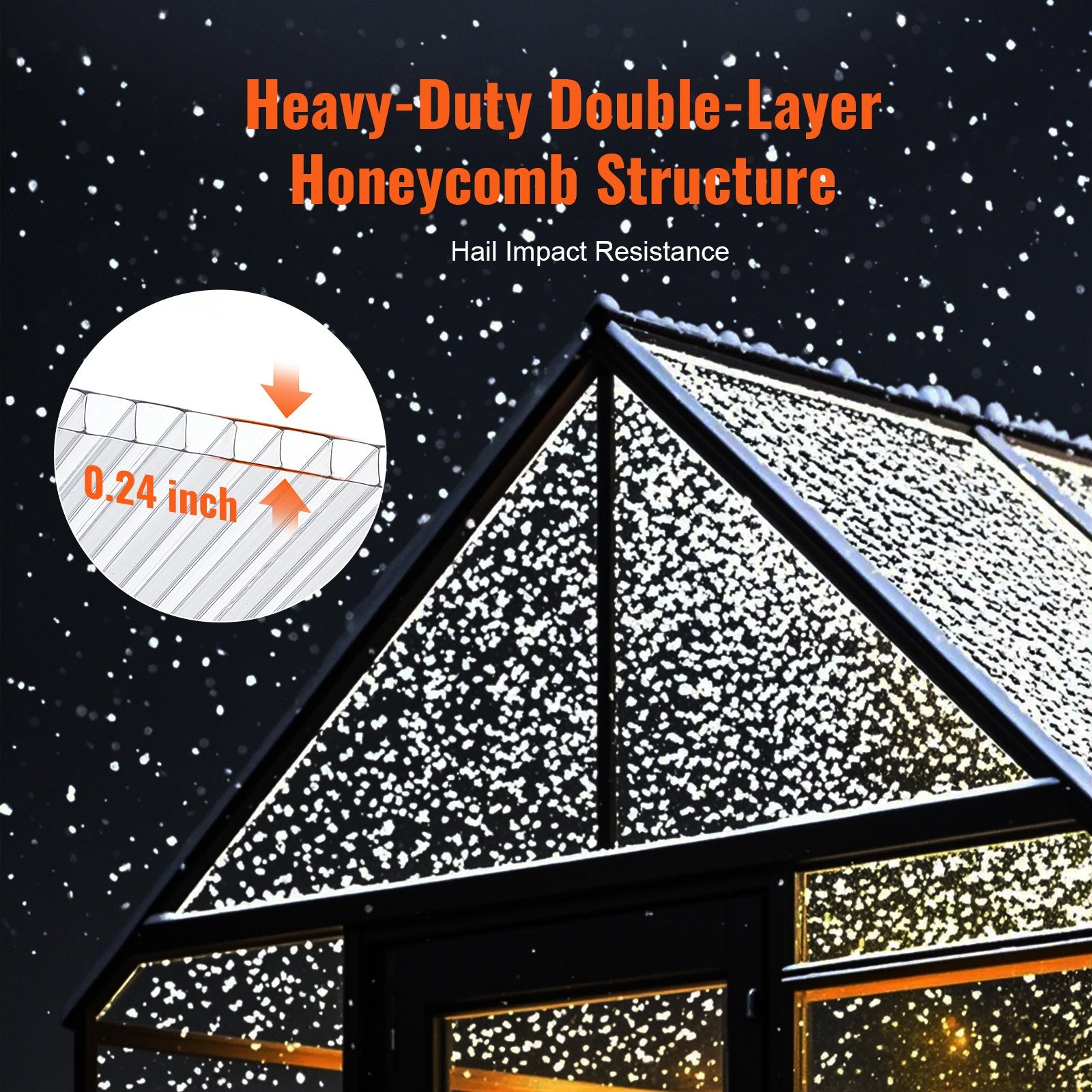15-Pack Clear Polycarbonate Greenhouse Panels, 2' x 4', UV Protected & Waterproof, Durable Impact-Resistant Roofing Sheets for Gardens & Greenhouses