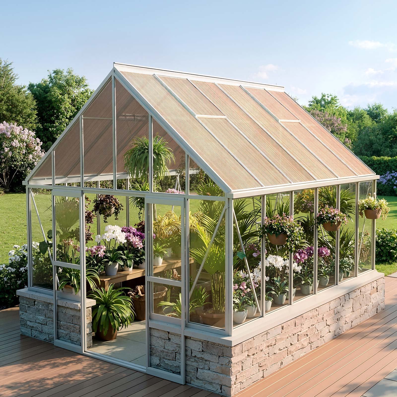 Durable Polycarbonate Roof Panels - 12 Pack, Double Layer, High Impact, Waterproof, Ideal for Greenhouses, Gazebos, Chicken Coops, Home & Garden Projects (5' x 2' x 0.24")