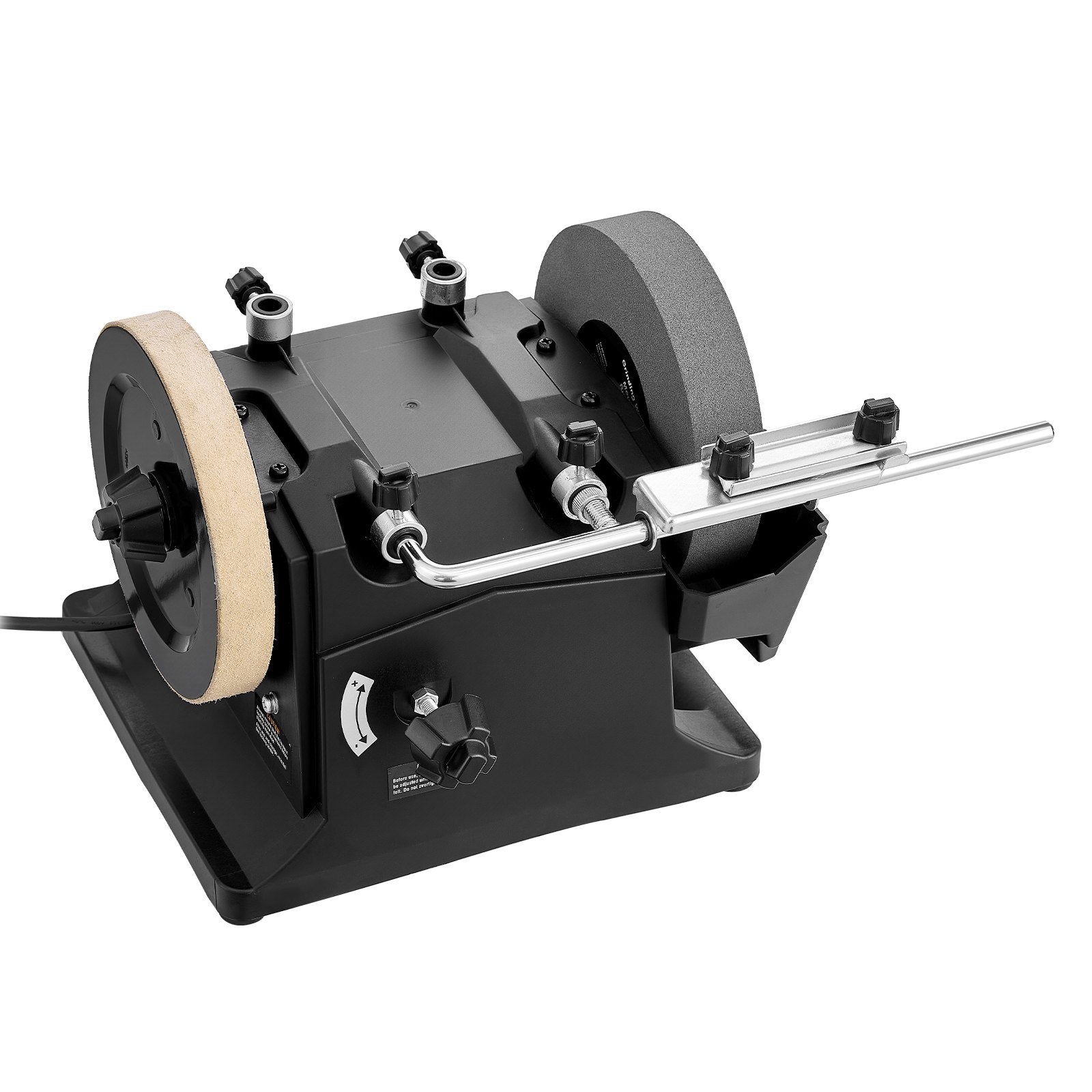 8-Inch Water-Cooled Wet Sharpening System, 155 RPM Dual-Direction Grinder for Knives, Chisels, Axes, and More - Compact, Portable Bench Grinder with Leather Honing Wheel
