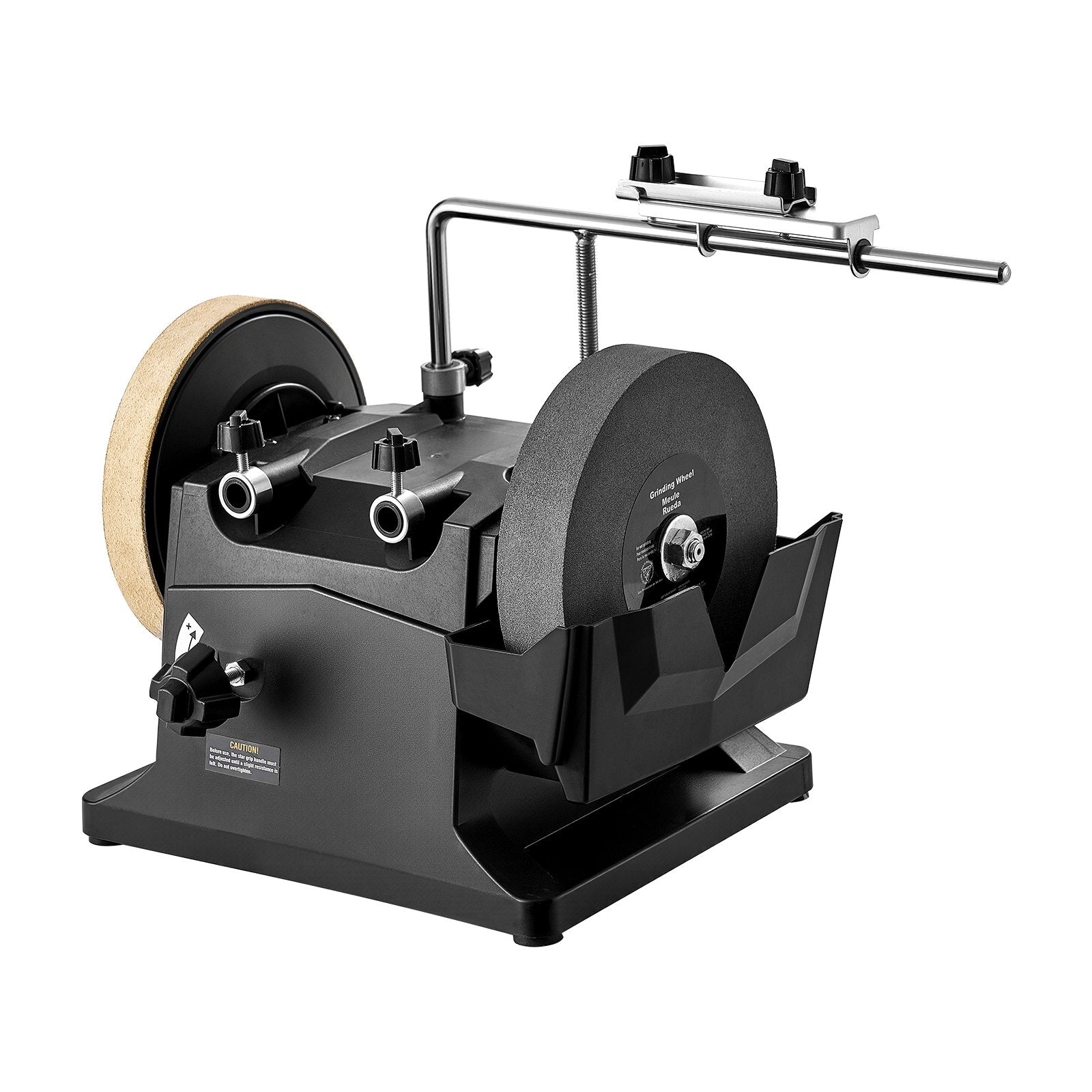 8-Inch Water-Cooled Wet Sharpening System, 155 RPM Dual-Direction Grinder for Knives, Chisels, Axes, and More - Compact, Portable Bench Grinder with Leather Honing Wheel