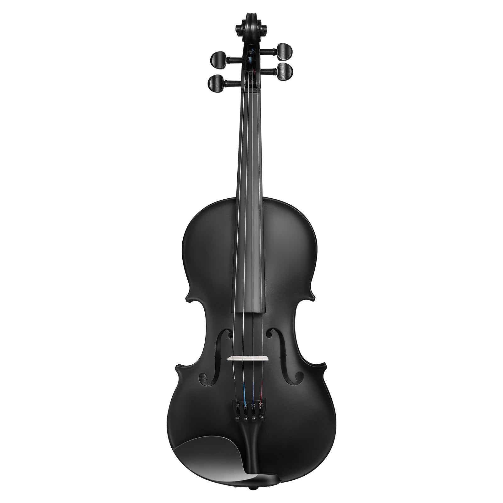 Complete 4/4 Full Size Violin Set for Adults & Beginners - Includes Hard Case, Bow, Rosin, Shoulder Rest, Tuner, Extra Strings - Professional Solidwood in Matte Black Finish