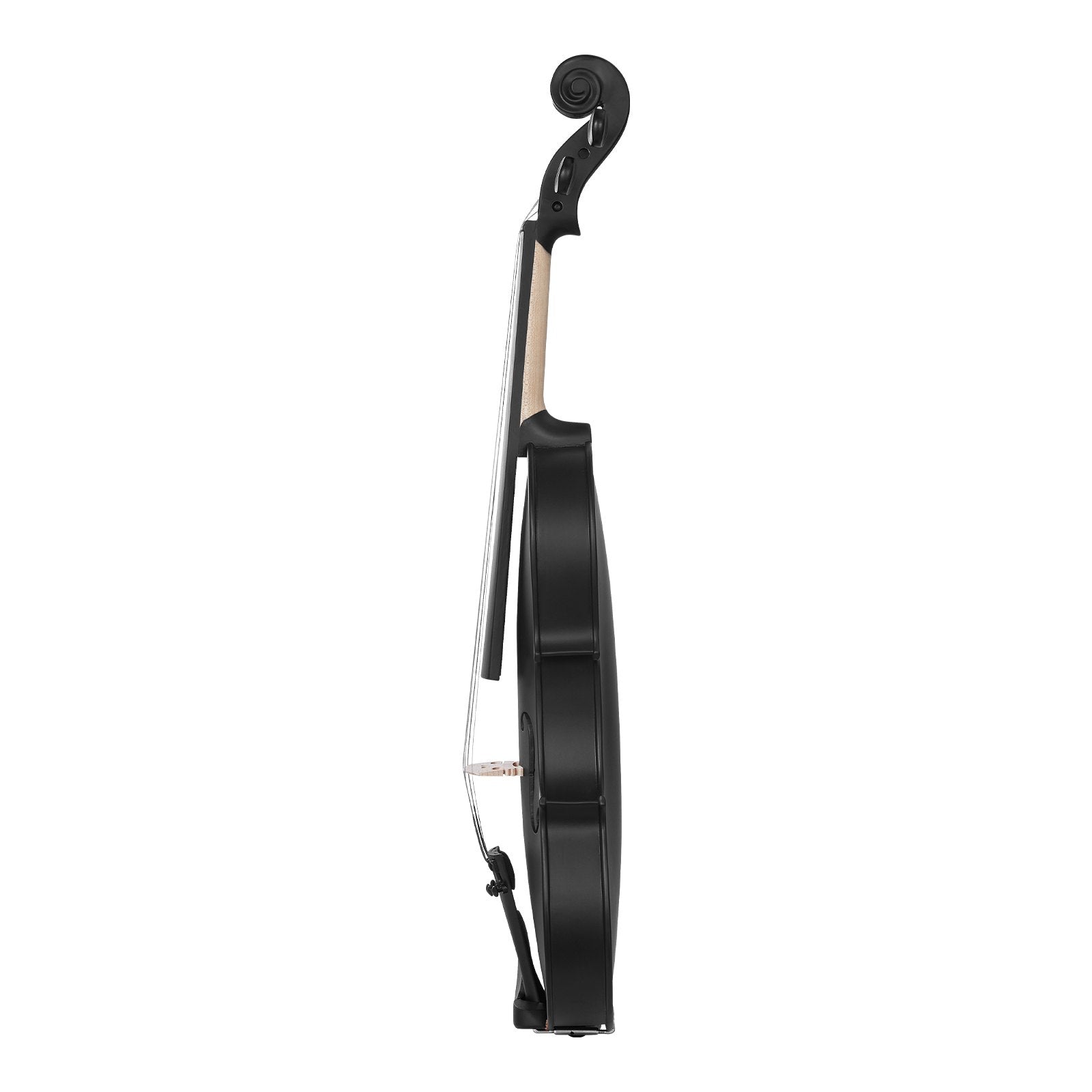 Complete 4/4 Full Size Violin Set for Adults & Beginners - Includes Hard Case, Bow, Rosin, Shoulder Rest, Tuner, Extra Strings - Professional Solidwood in Matte Black Finish