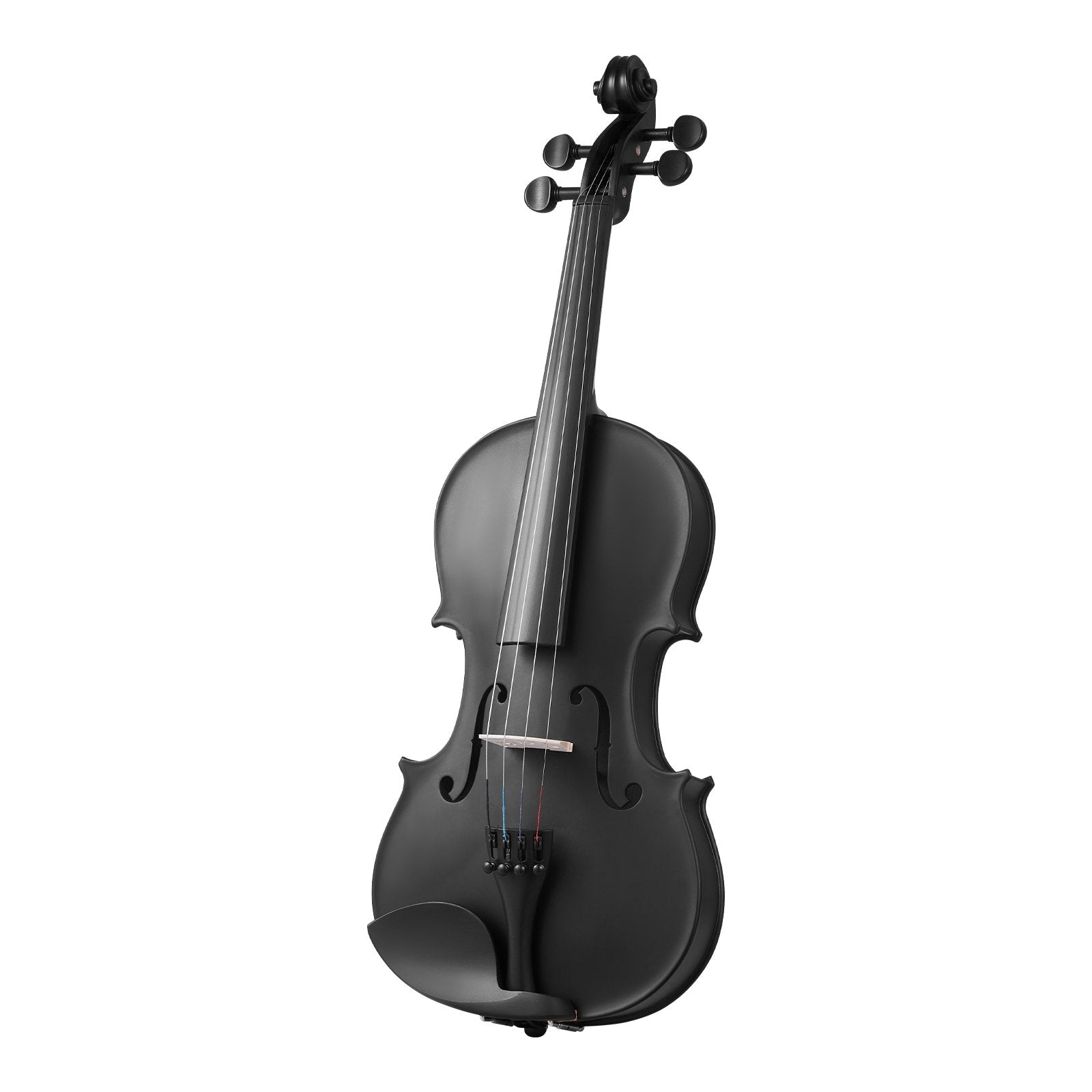 Complete 4/4 Full Size Violin Set for Adults & Beginners - Includes Hard Case, Bow, Rosin, Shoulder Rest, Tuner, Extra Strings - Professional Solidwood in Matte Black Finish