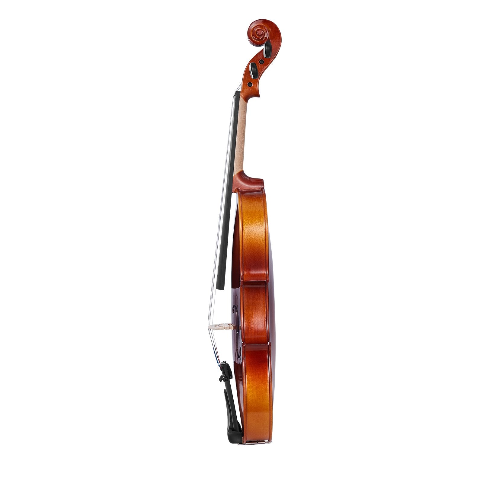 Glossy Brown 4/4 Full Size Violin for Adults with Case, Bow, Rosin, Shoulder Rest, Extra Strings, Professional Solidwood Fiddle Set for Beginners