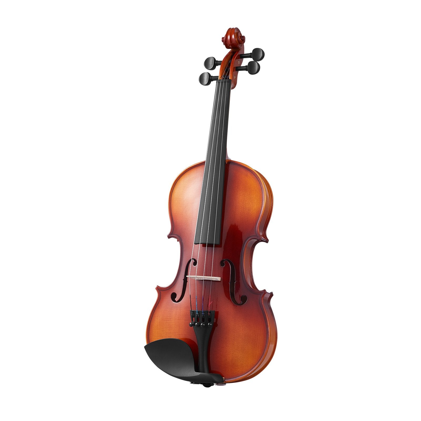 Glossy Brown 4/4 Full Size Violin for Adults with Case, Bow, Rosin, Shoulder Rest, Extra Strings, Professional Solidwood Fiddle Set for Beginners
