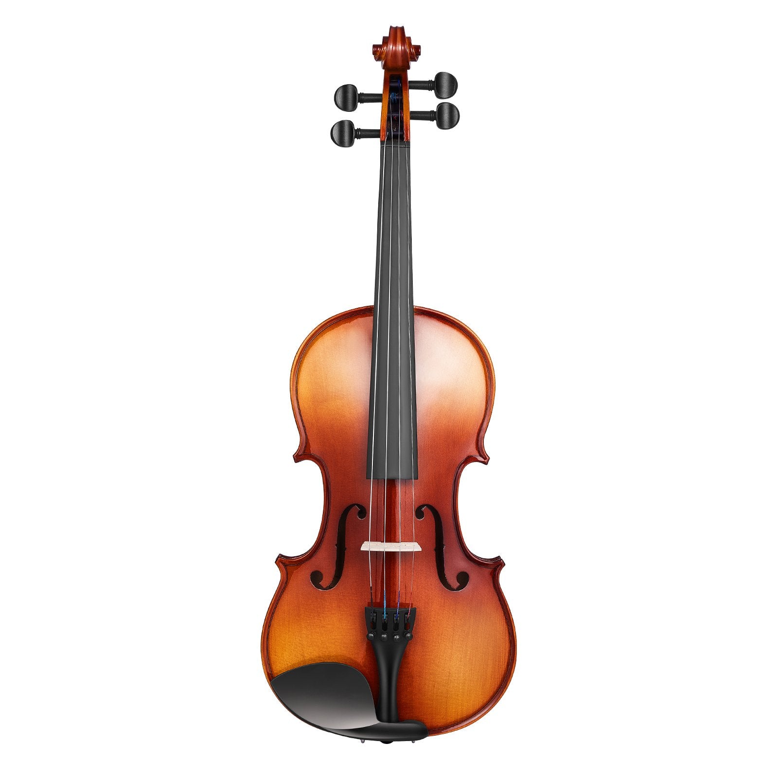 Full Size 4/4 Violin for Adults & Beginners - Complete Set with Glossy Brown Finish, Spruce Top, Maple Back, Case, Bow, and Accessories