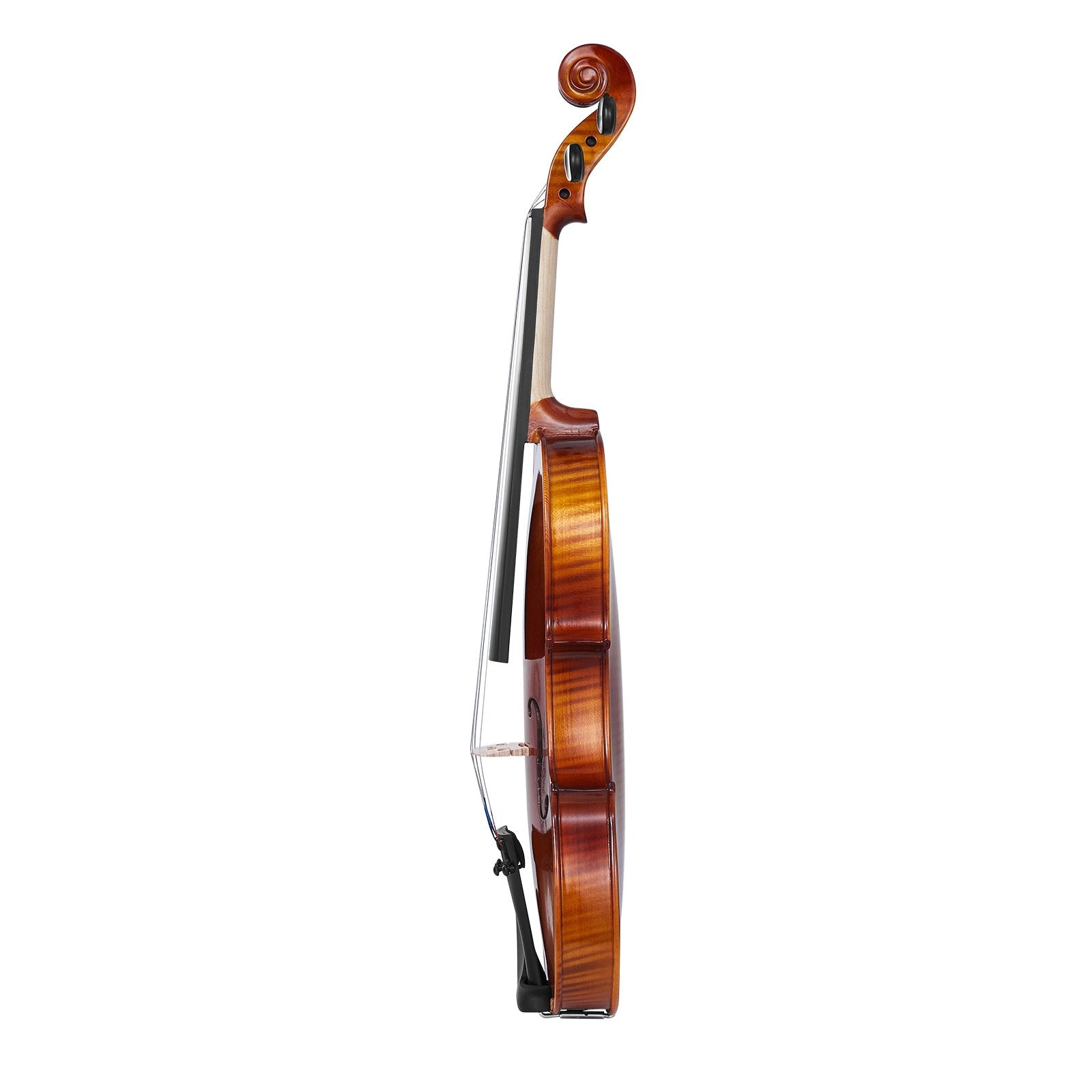 Full Size 4/4 Violin for Adults & Beginners - Complete Set with Glossy Brown Finish, Spruce Top, Maple Back, Case, Bow, and Accessories