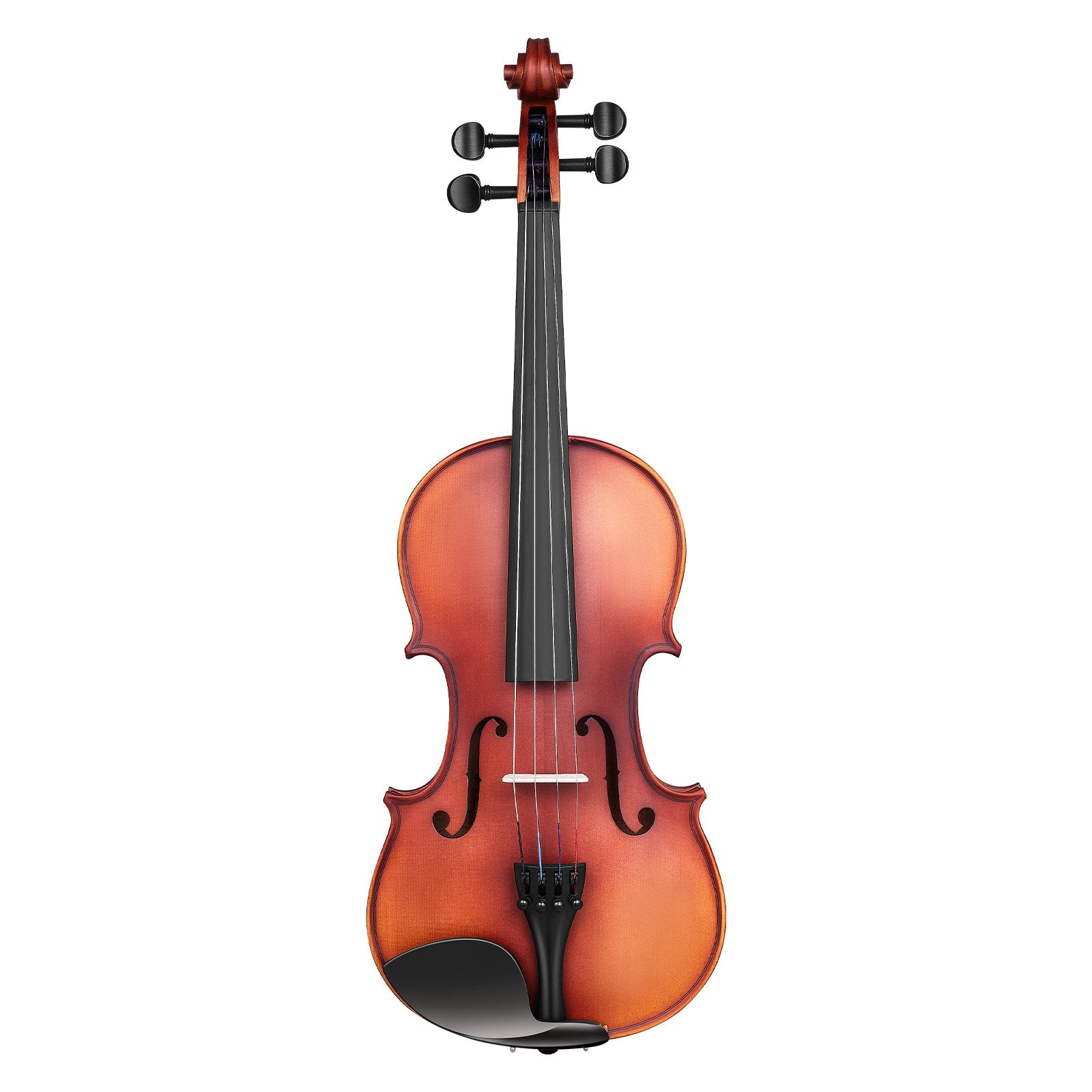Full Size 4/4 Violin Set for Adults & Beginners with Case, Bow, Rosin, Shoulder Rest, Extra Strings, Matte Brown Solidwood Instrument