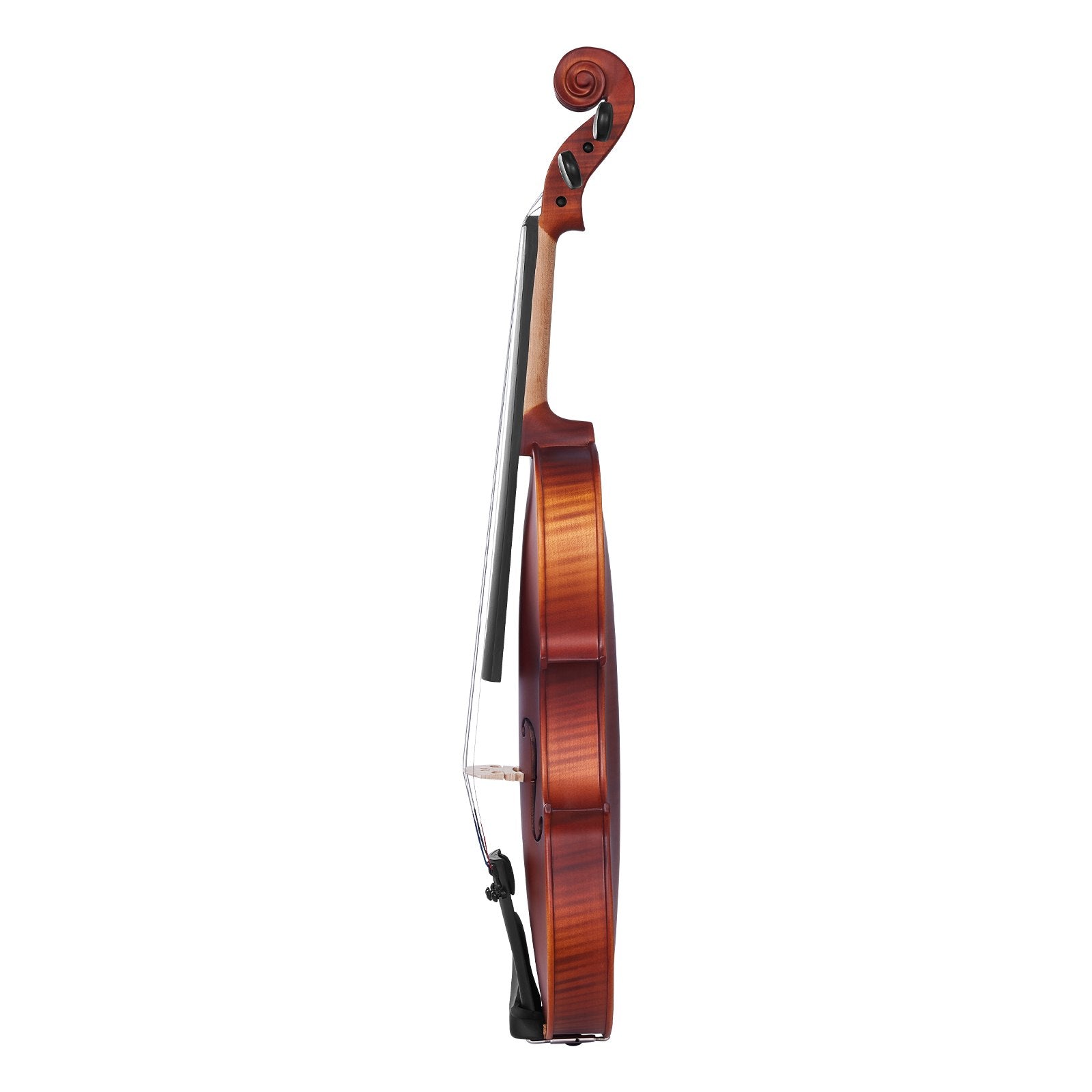Full Size 4/4 Violin Set for Adults & Beginners with Case, Bow, Rosin, Shoulder Rest, Extra Strings, Matte Brown Solidwood Instrument