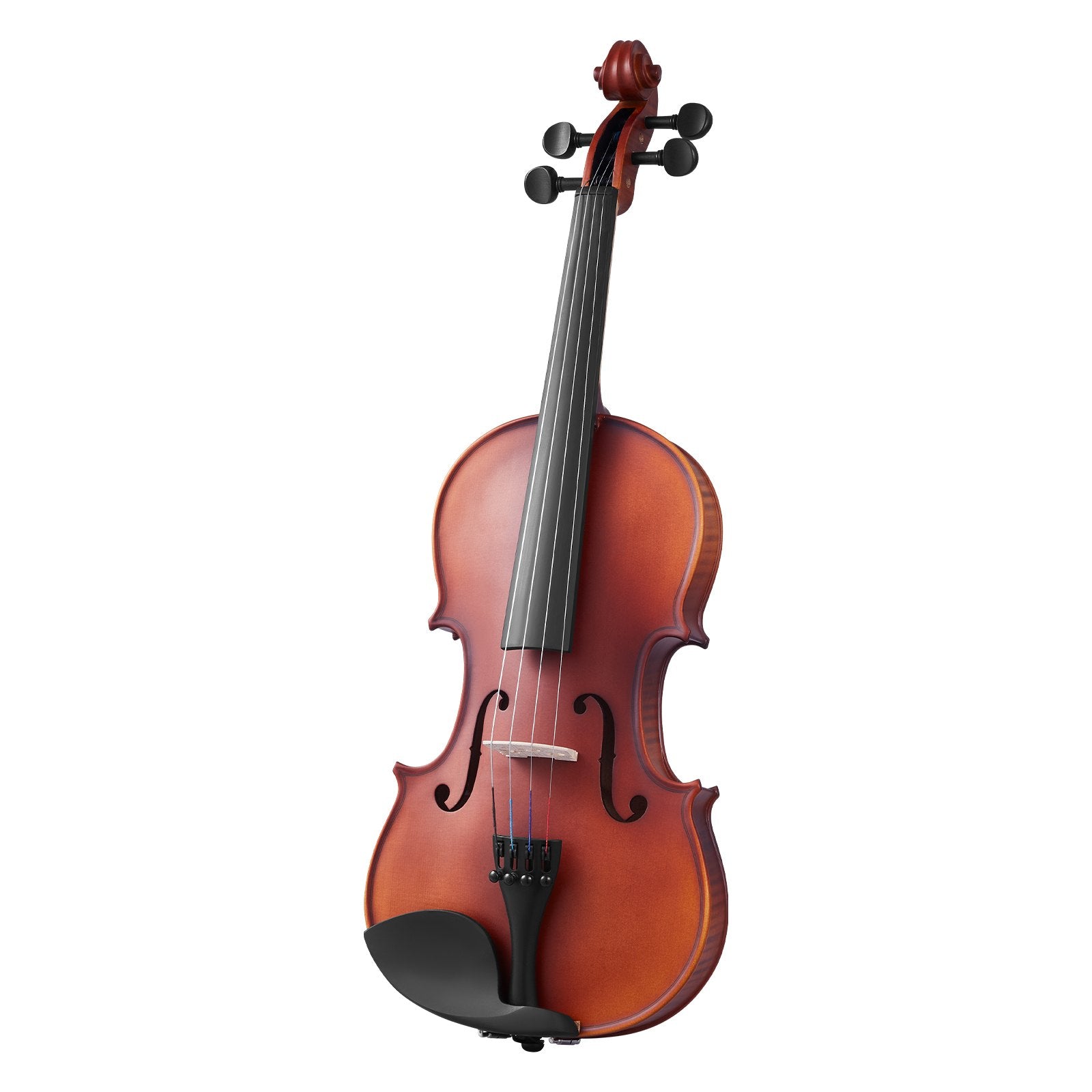 Full Size 4/4 Violin Set for Adults & Beginners with Case, Bow, Rosin, Shoulder Rest, Extra Strings, Matte Brown Solidwood Instrument
