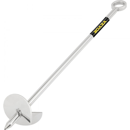 VEVOR Sand Anchor, 18" Length Auger to the Beach and Sandbar, 316 Stainless Steel Screw Anchor w/ Removable Handle, Bungee Line & Carry Bag, for Jet Ski PWC Pontoon Kayak