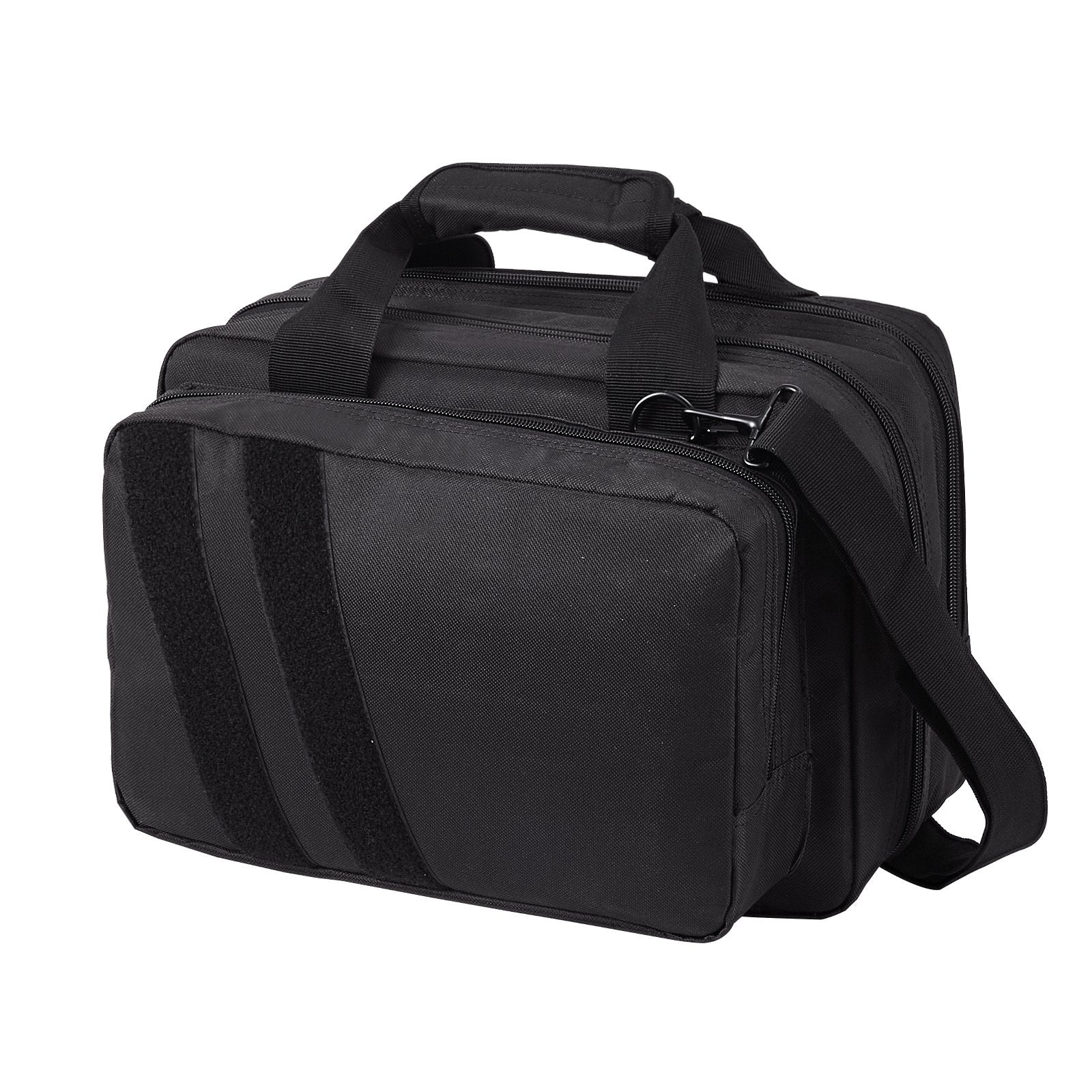 Tactical Range Bag for 2 Pistols with Removable Pistol Bags, Detachable Magazines, Lockable Handgun Case for Hunting & Shooting