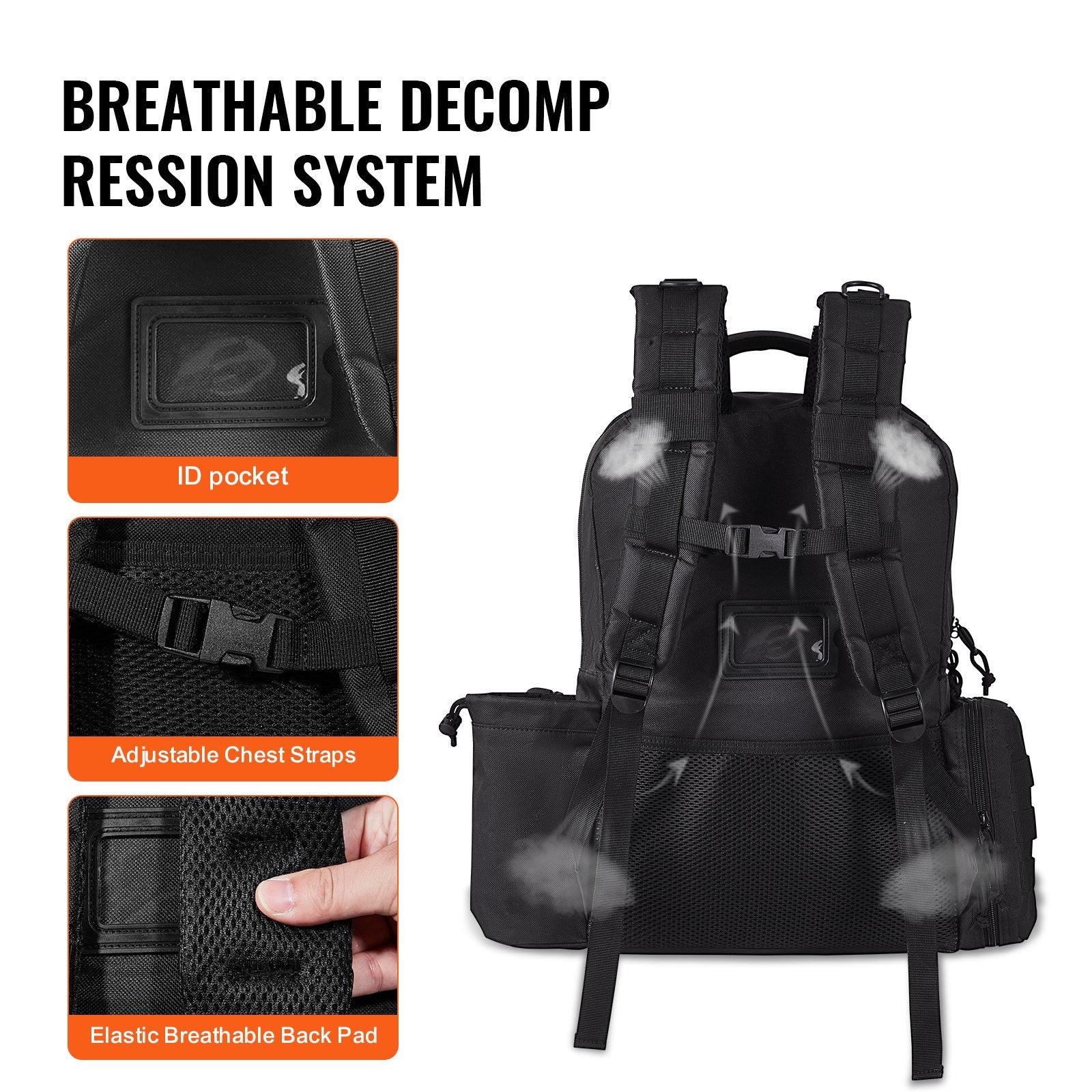 Tactical Gun Range Backpack for Outdoor Shooting - Securely Holds 6 Pistols & 10 Magazines, Lockable Zipper, Durable Black Design