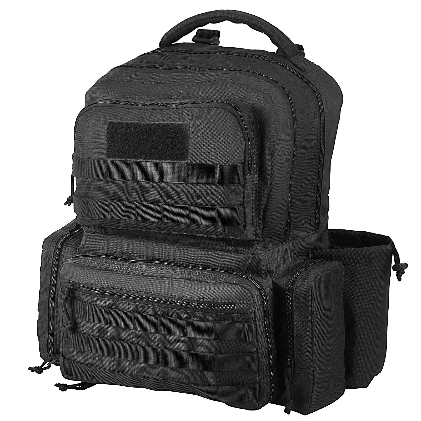 Tactical Gun Range Backpack for Outdoor Shooting - Securely Holds 6 Pistols & 10 Magazines, Lockable Zipper, Durable Black Design