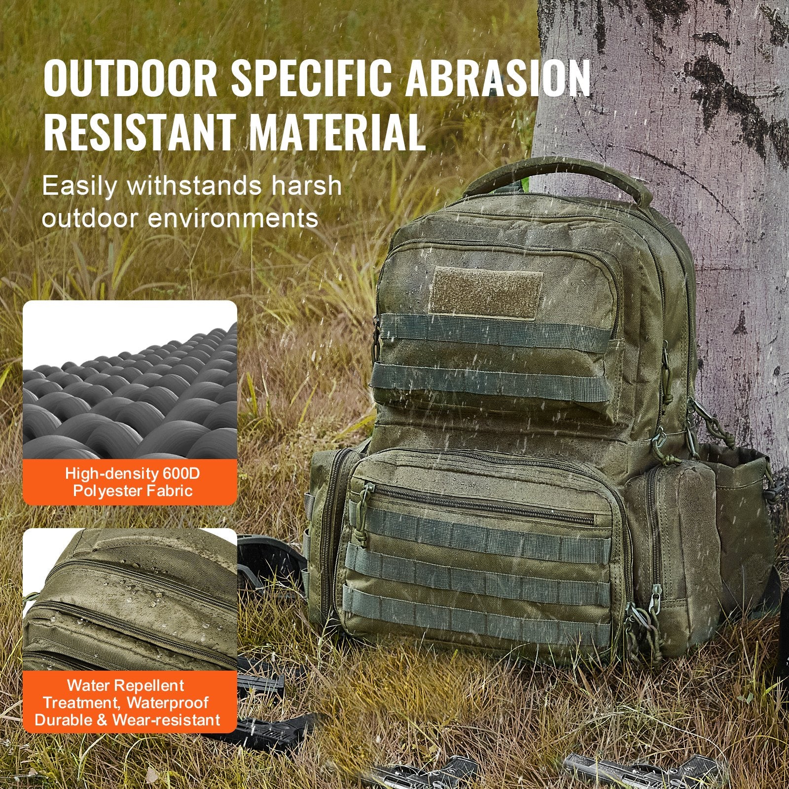 Versatile Tactical Backpack for 6 Pistols with Lockable Zipper, 10 Magazine Slots, and Independent Pistol Bags for Hunting and Shooting Adventures