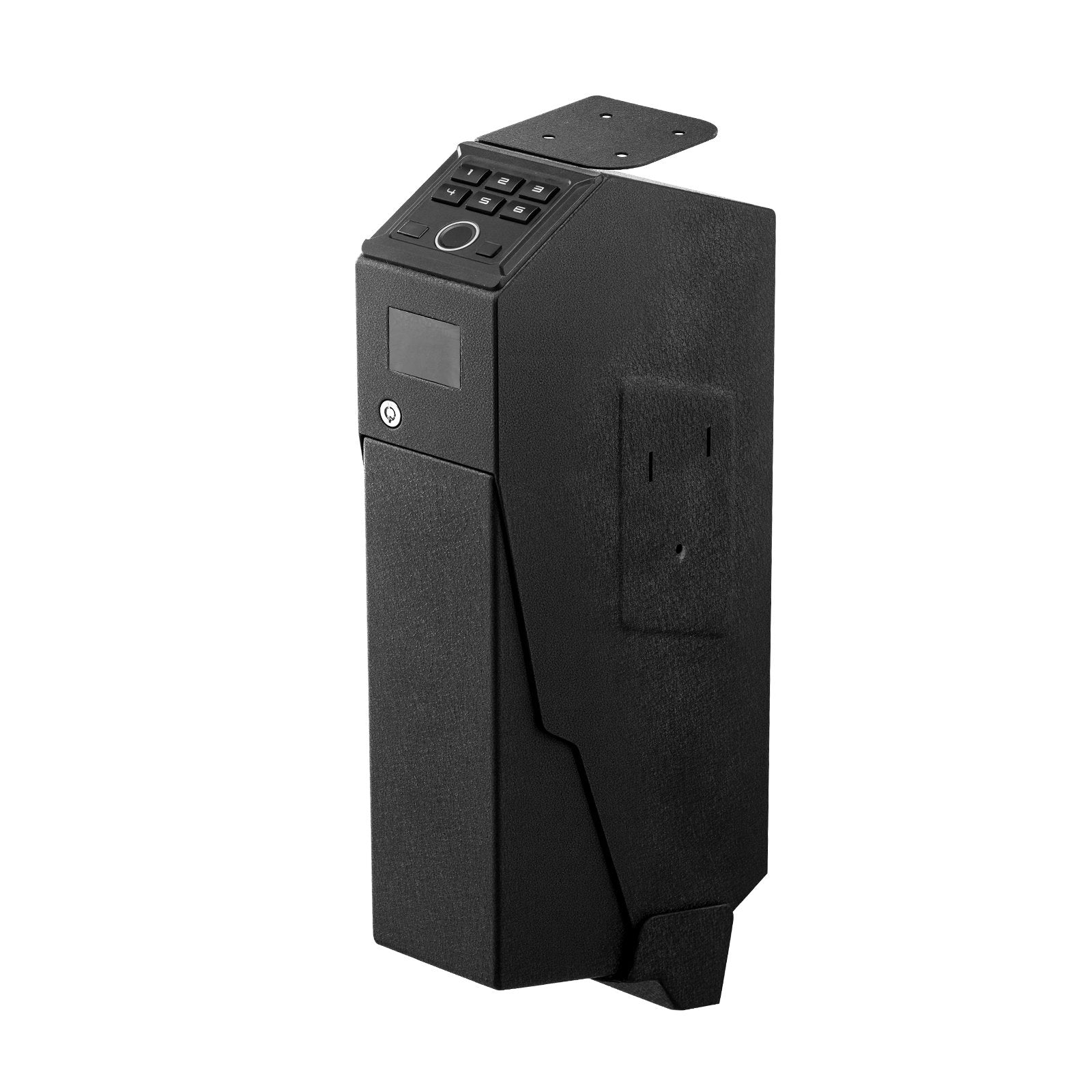 Advanced Gun Safe with Fingerprint, Keypad & Key Access - LED Display, Secure Handgun Box for Nightstand, Desk, Car, Holds 1 Pistol & Magazine