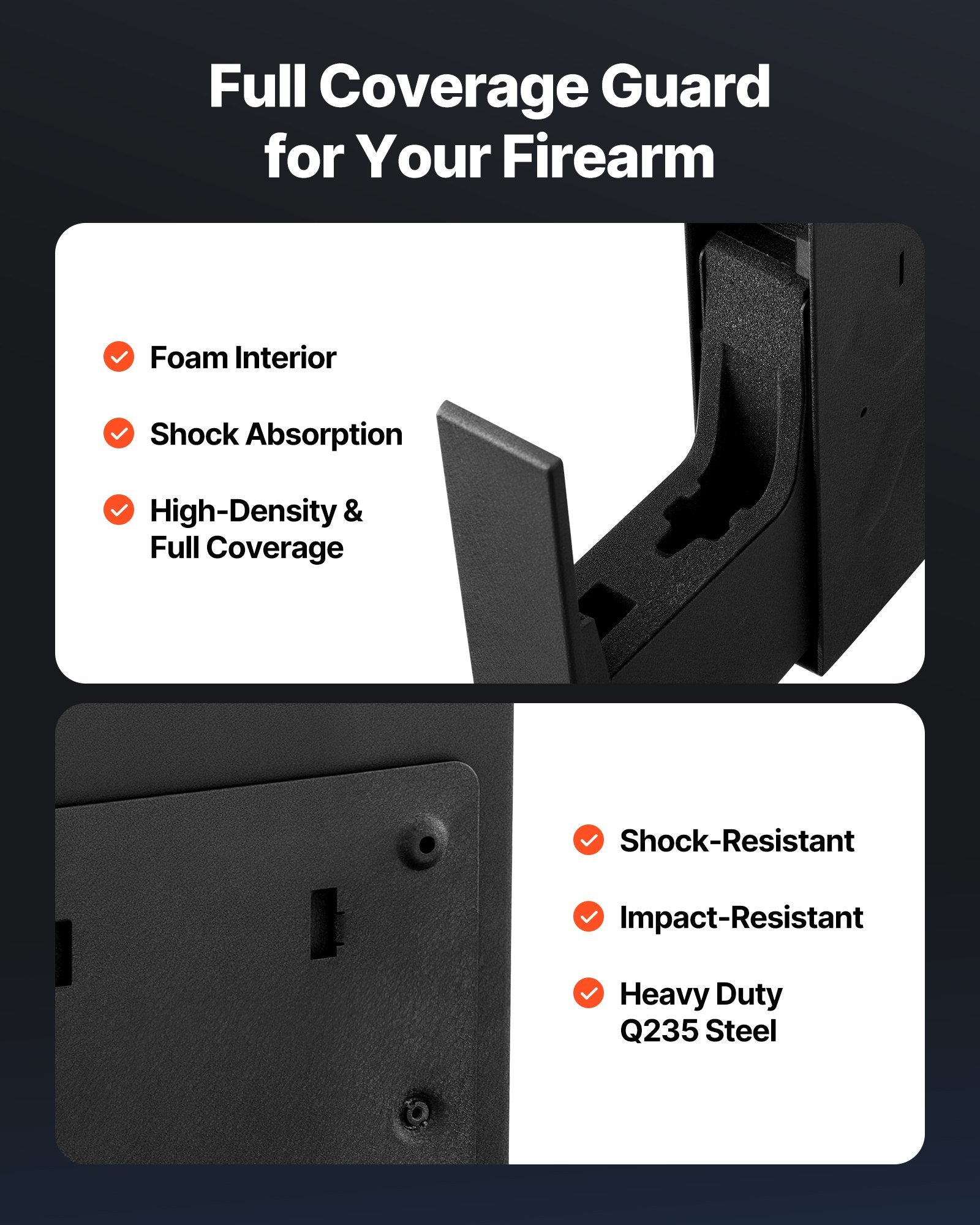 Secure Handgun Safe with Biometric Fingerprint, Keypad & Key Access - Nightstand, Car or Desk Mounted Firearm Storage Box