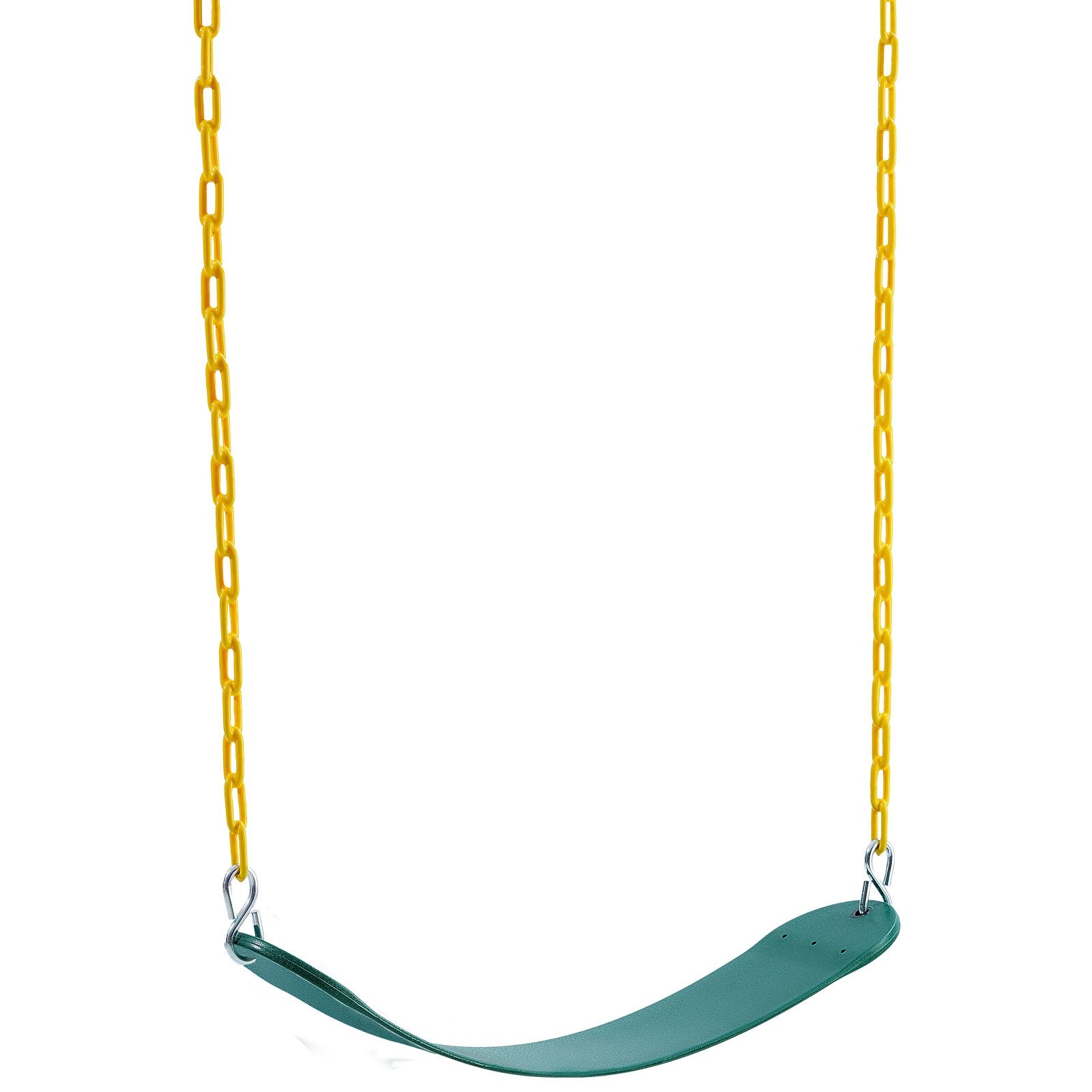 Green 2-Pack Swing Seats with 66-Inch Chains & Snap Hooks, 300 lbs Capacity, Outdoor/Indoor Kids Swing Set Replacement Accessories