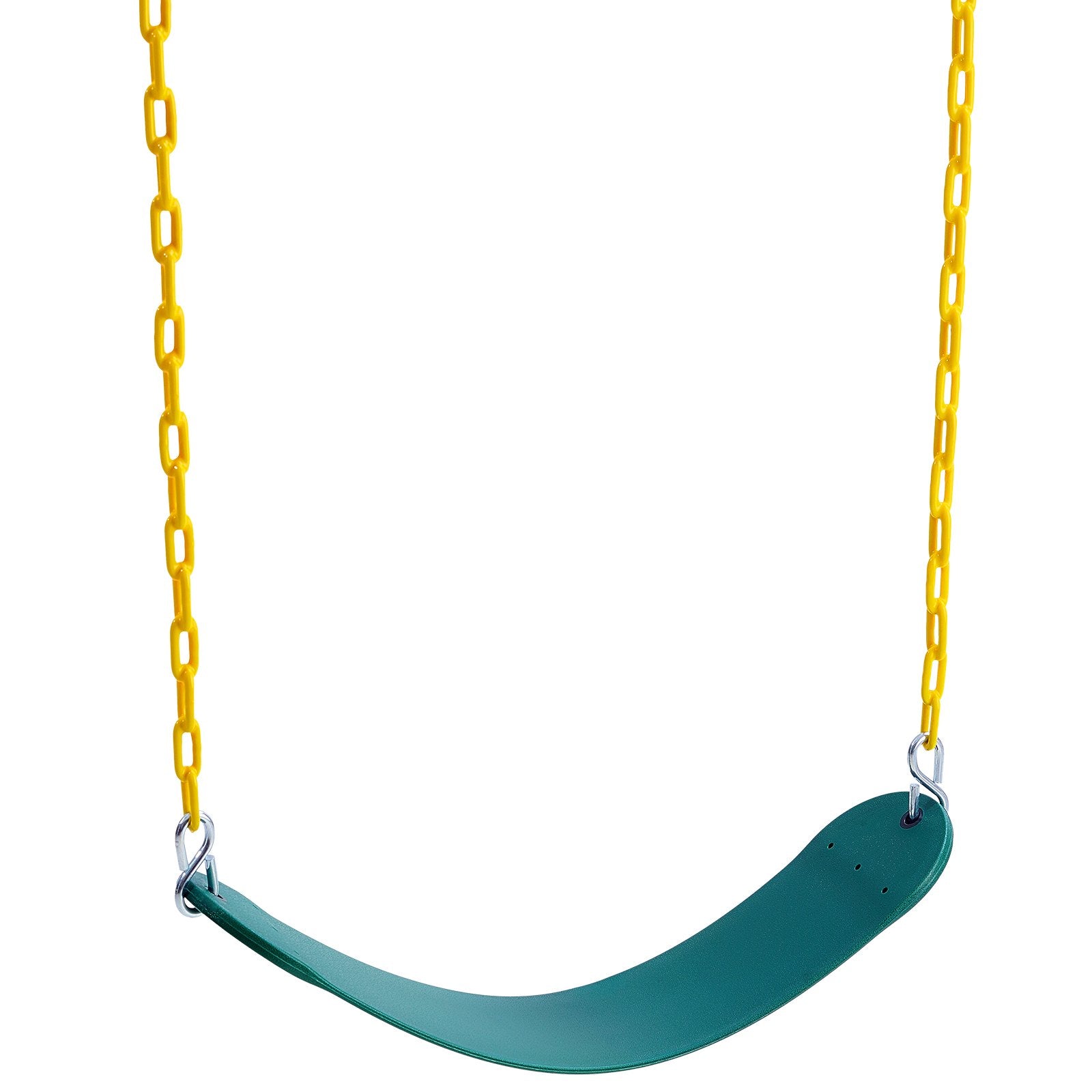 Green 2-Pack Swing Seats with 66-Inch Chains & Snap Hooks, 300 lbs Capacity, Outdoor/Indoor Kids Swing Set Replacement Accessories