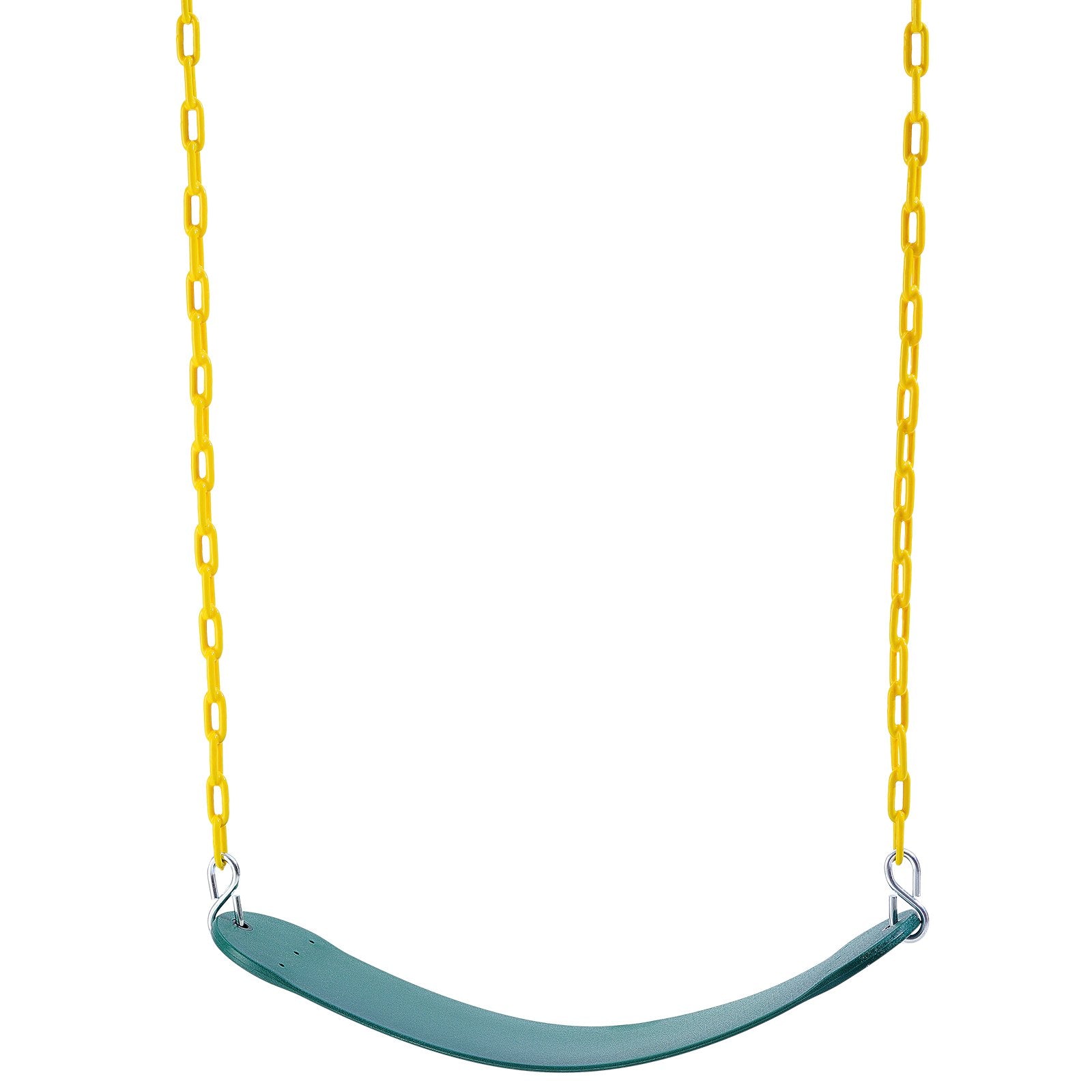 Green 2-Pack Swing Seats with 66-Inch Chains & Snap Hooks, 300 lbs Capacity, Outdoor/Indoor Kids Swing Set Replacement Accessories