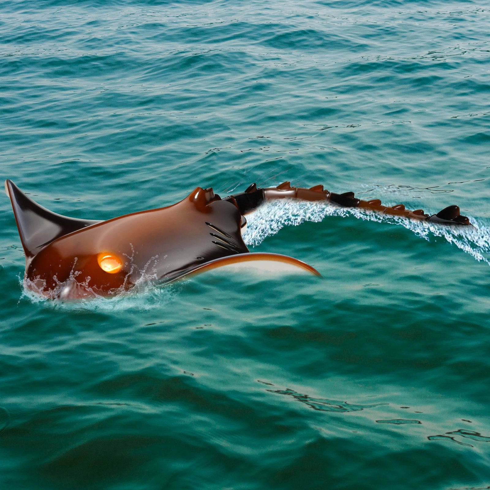 High Simulation Remote Control Manta Ray with Lights, 2.4GHz Swimming Toy for Kids, Pool & Lake RC Boat with Dual Propeller & Rechargeable Batteries