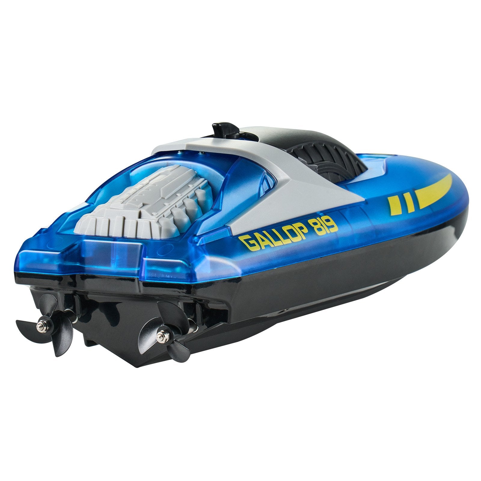 High-Speed RC Racing Boat with LED Lights, Waterproof Design, Dual Batteries for Pools & Lakes, Perfect Toy Gift for Kids & Adults