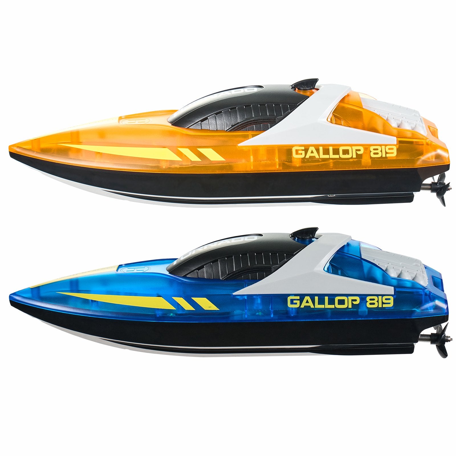 Dual Pack RC Racing Boats with LED Lights - 2.4GHz, 12 km/h Speed, Waterproof, Rechargeable, Perfect for Pools & Lakes, Gifts for All Ages