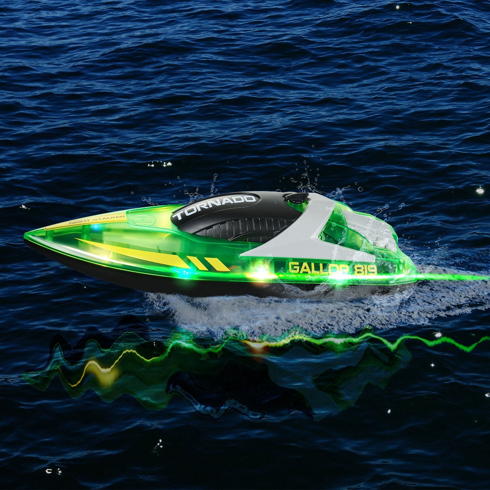 RC Racing Boat with LED Light for Pools & Lakes – 2.4GHz High-Speed 12 km/h, Waterproof, Rechargeable Batteries, Perfect Gift for All Ages