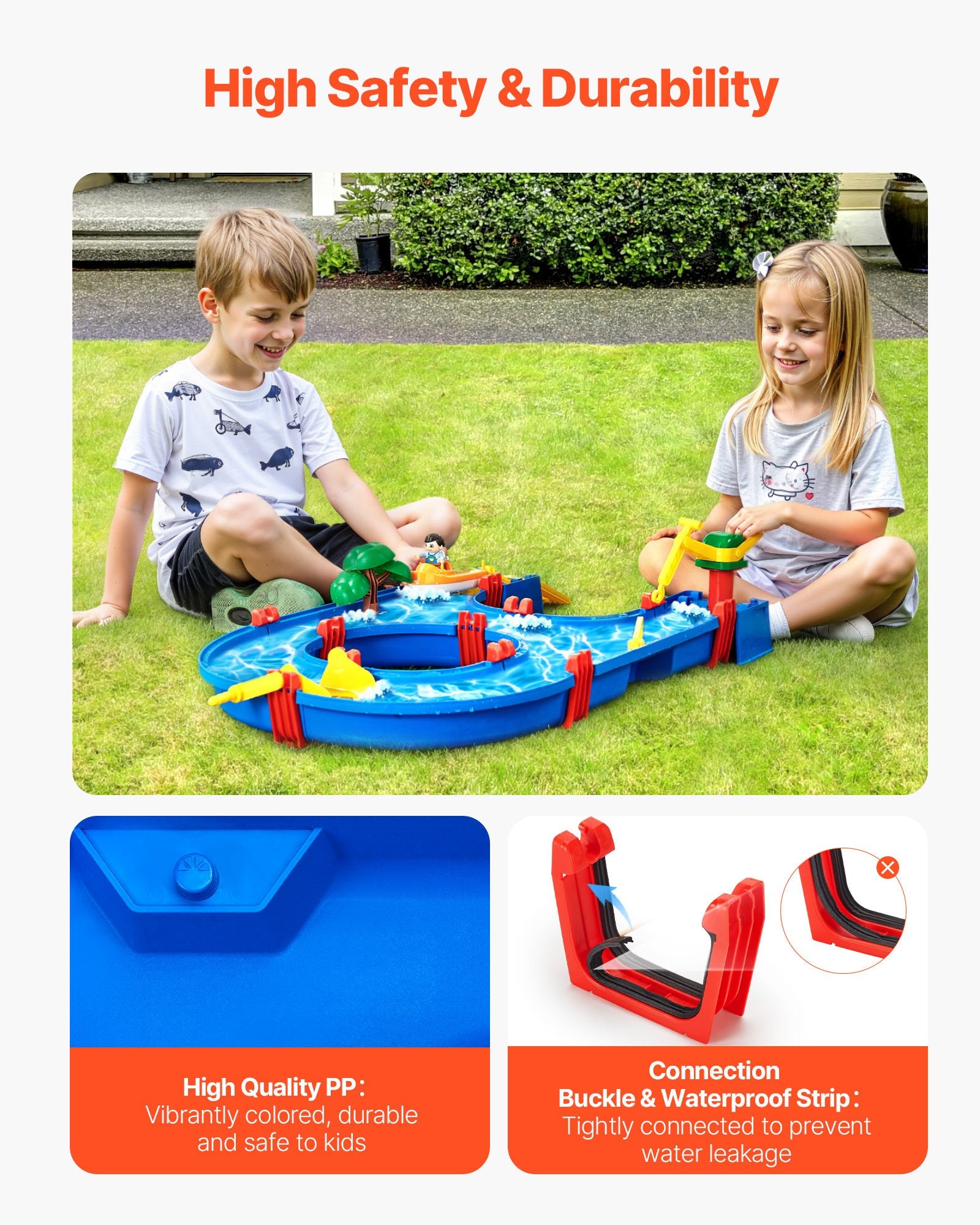 Outdoor Toddler Water Table Playset with 39PCS Accessories - Sensory Activity for Backyard, Beach, Lawn, Kids 3+ Years, Easy-Clean Design