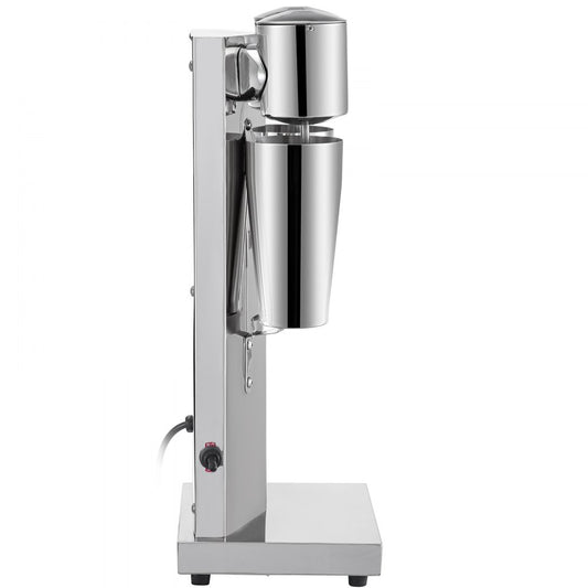 Electric Stainless Steel Milkshake Machine with Dual Heads, 2-Speed Adjustable, 800ml Capacity, 180W Silver Milkshake Maker Kit