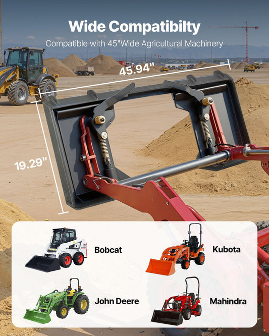 Universal Quick Attach Skid Steer Mount Plate, Heavy-Duty 1/2" Steel, 6000lbs Capacity for Kubota, Bobcat Loaders & Tractors, Easy Bolt-On Design