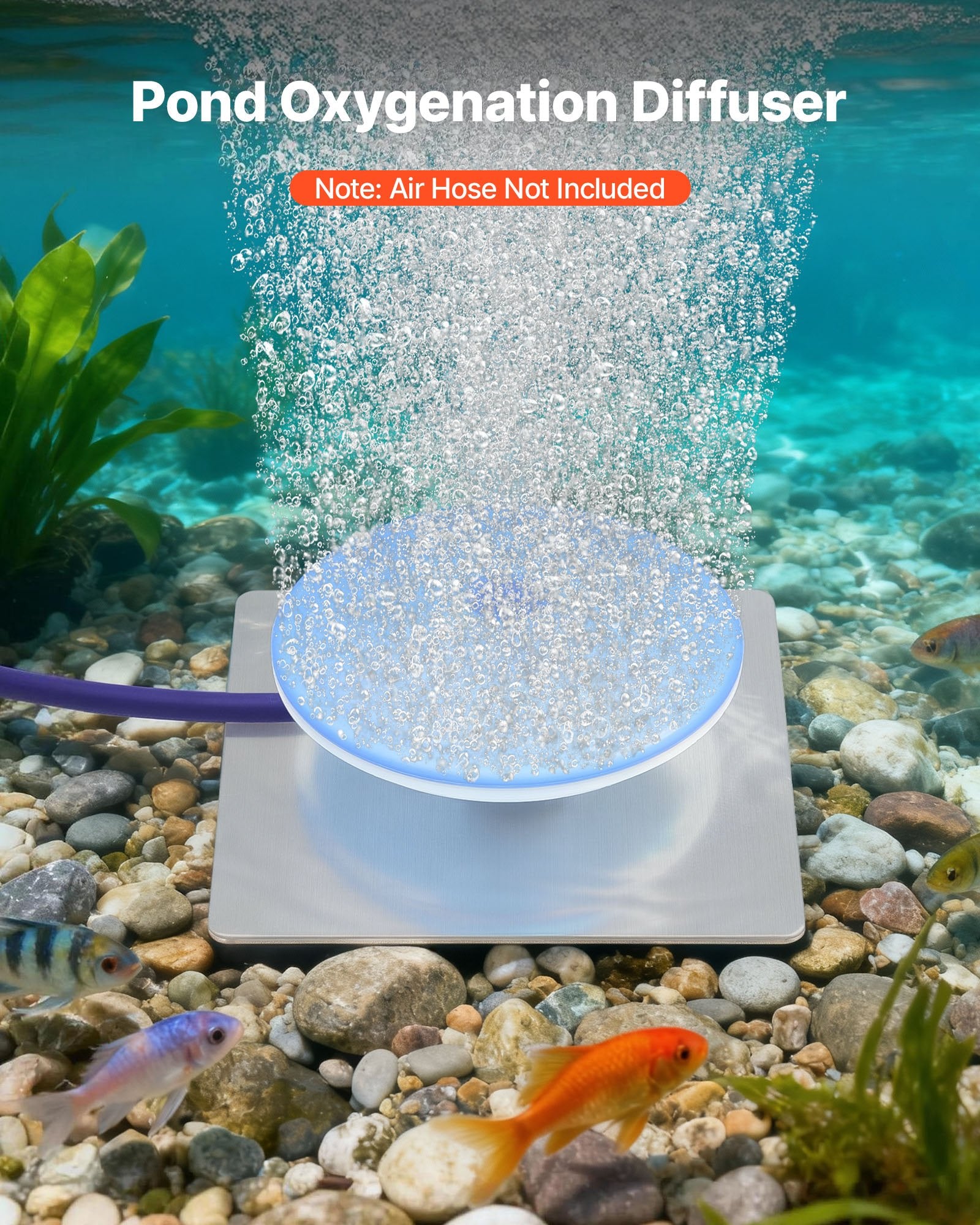 8-Inch Silicone Pond Aerator Diffuser with Weighted Base for Efficient Oxygenation, Water Quality Boost & Lake System Enhancement