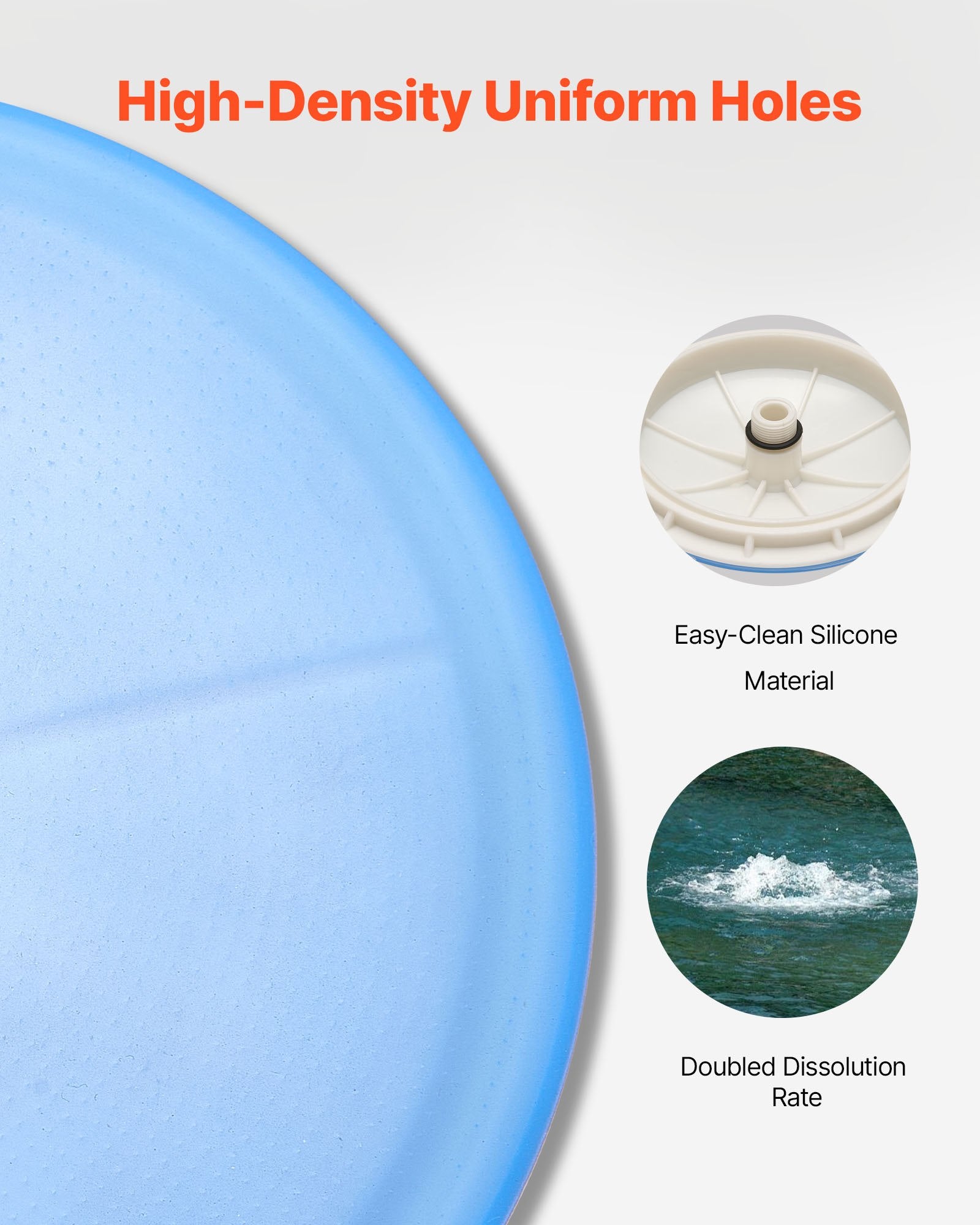 8-Inch Silicone Pond Aerator Diffuser with Weighted Base for Efficient Oxygenation, Water Quality Boost & Lake System Enhancement