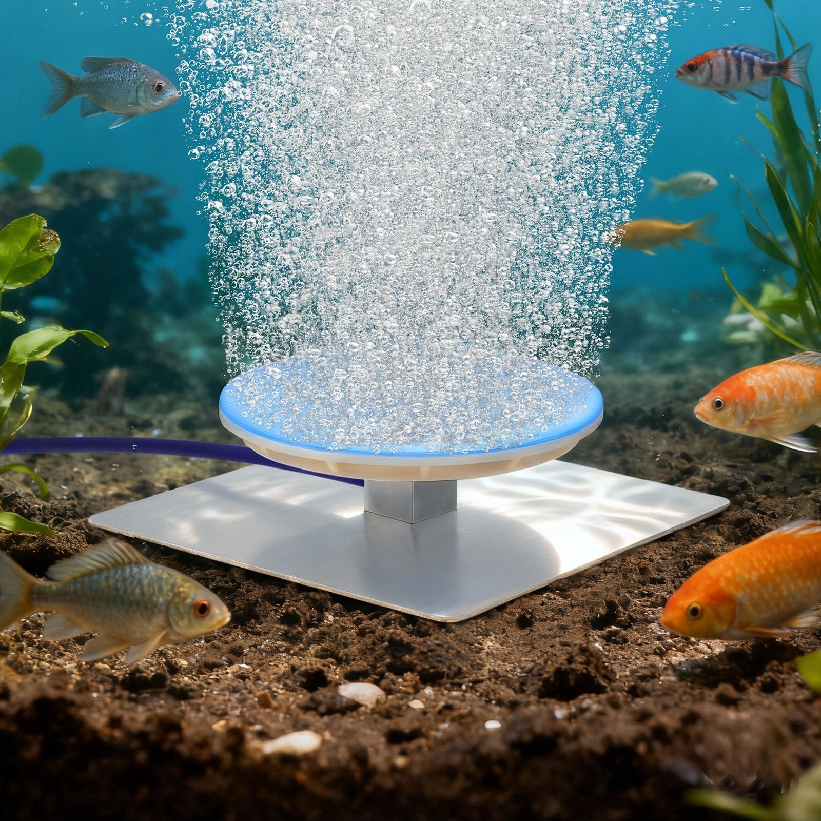 8-Inch Silicone Pond Aerator Diffuser with Weighted Base for Efficient Oxygenation, Water Quality Boost & Lake System Enhancement