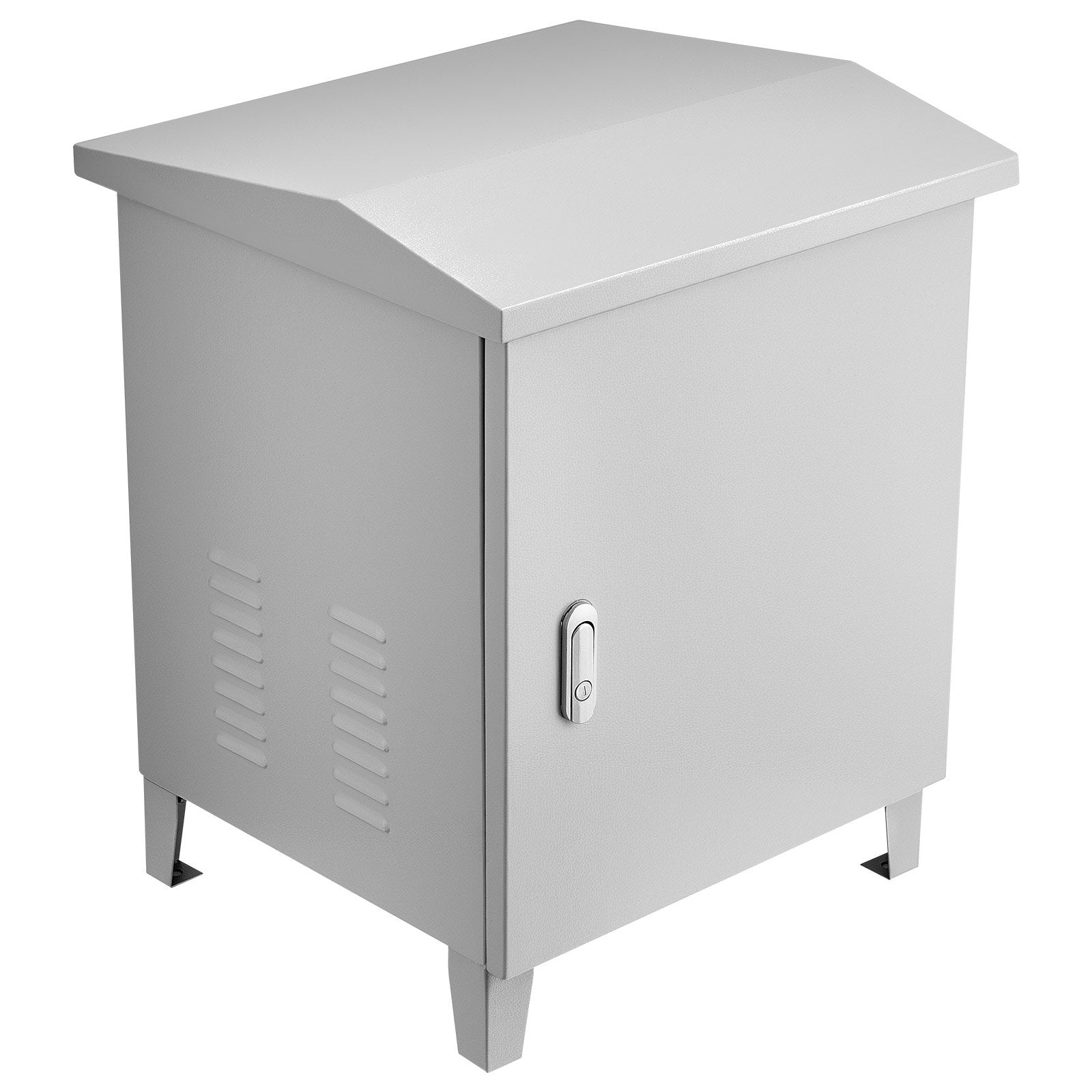 Weatherproof Pond Aerator Cabinet with Cooling Fan, AC Outlet, Carbon Steel Housing for Water Garden Aeration, Fits Most Compressors