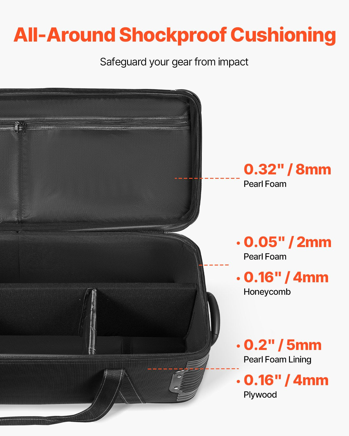 Spacious Studio Equipment Trolley Case with Wheels and Padded Compartments for Light Stands, Tripods, Telescopes – 93.23L Capacity, Secure Mobility