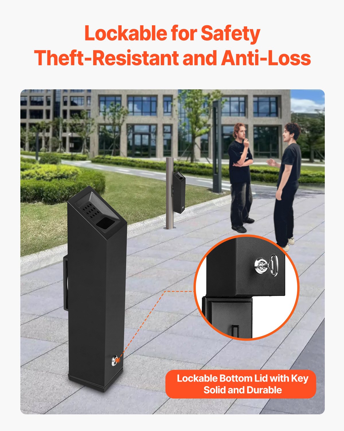 Sleek Black Stainless Steel Wall-Mounted Cigarette Butt Receptacle for Outdoor Use - Weatherproof, Durable, Easy to Clean, Ideal for Garden, Office, Restaurant, Hotel, Bar