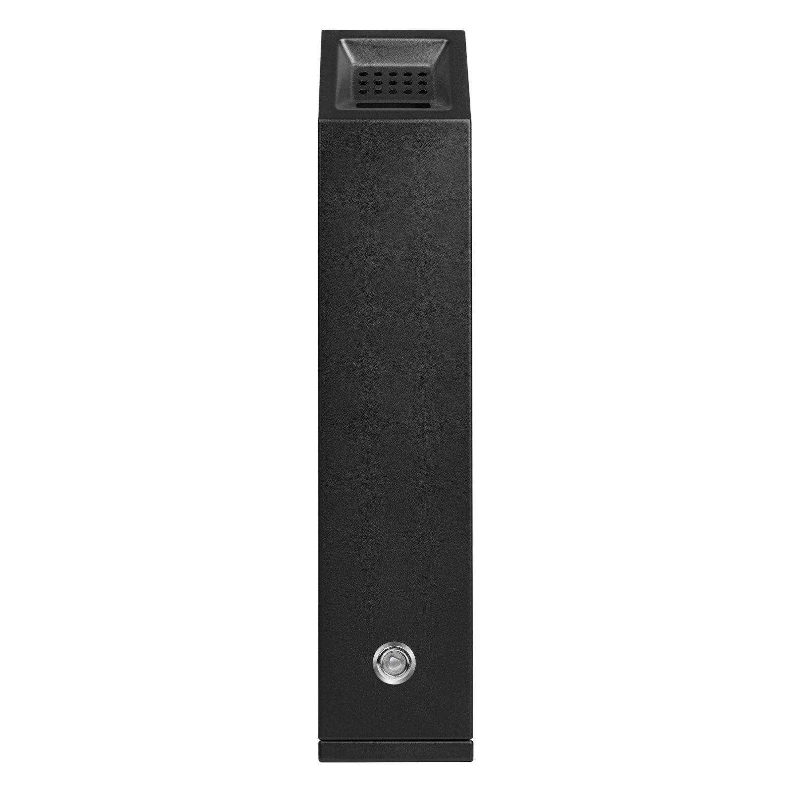 Sleek Black Stainless Steel Wall-Mounted Cigarette Butt Receptacle for Outdoor Use - Weatherproof, Durable, Easy to Clean, Ideal for Garden, Office, Restaurant, Hotel, Bar