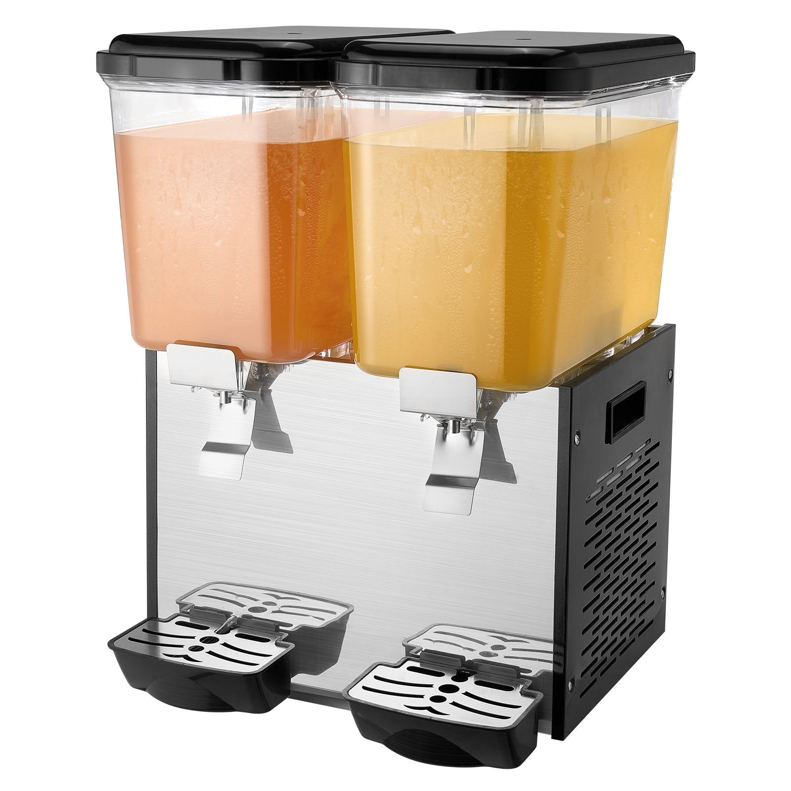 Dual-Tank 36L Commercial Beverage Dispenser - Efficient 370W Juice & Ice Tea Machine for Bars, Parties, Restaurants, Stainless Steel Design