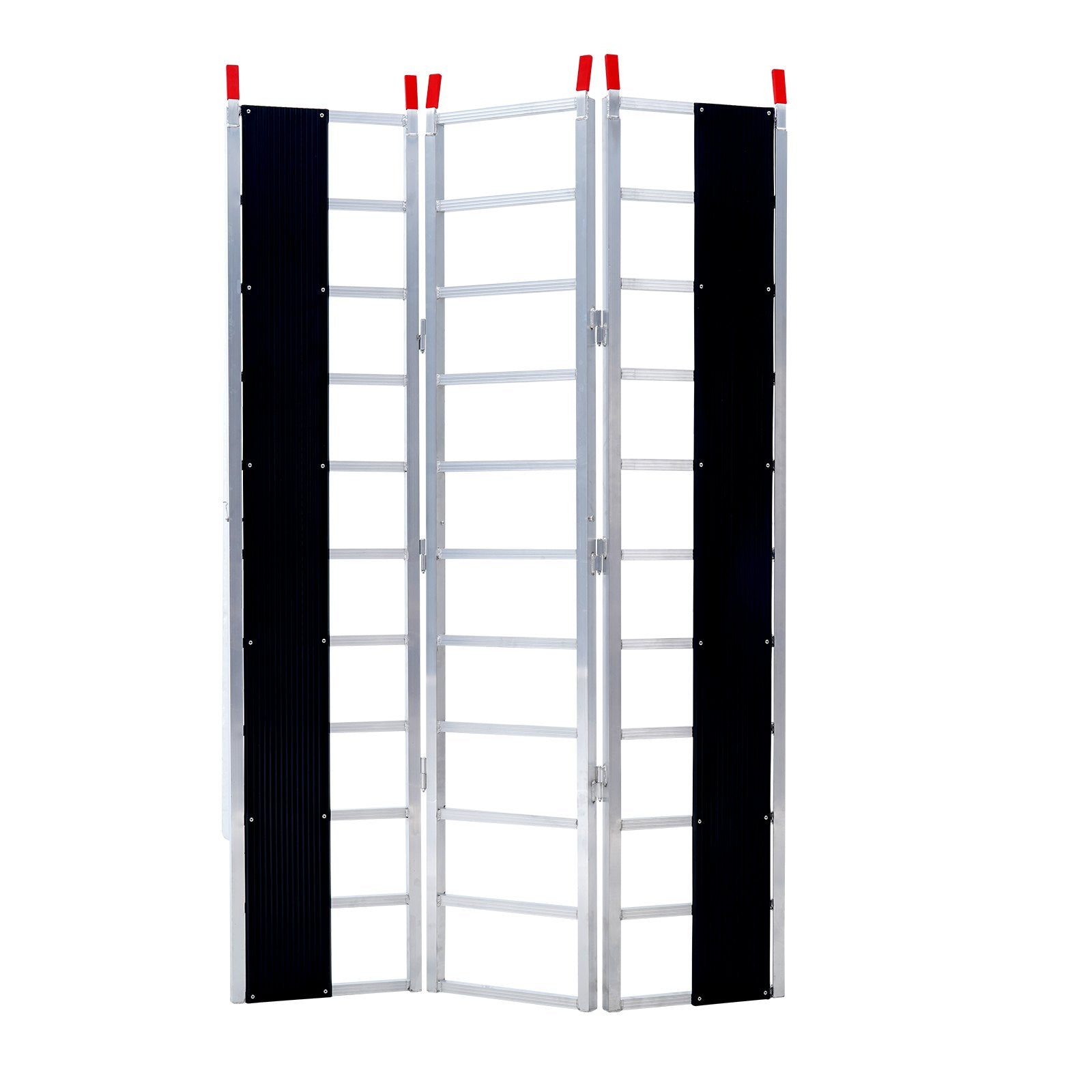 Compact Tri-Fold Aluminum Loading Ramp, 85x54 in, 1500 Lbs Capacity, Non-Slip for ATVs, Snowmobiles, Tractors, Lawn Mowers, Motorcycles