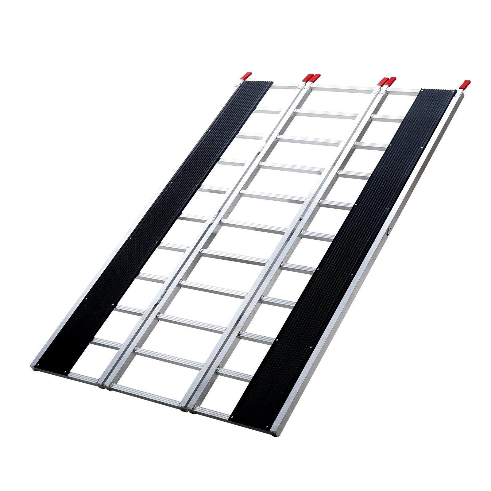 Compact Tri-Fold Aluminum Loading Ramp, 85x54 in, 1500 Lbs Capacity, Non-Slip for ATVs, Snowmobiles, Tractors, Lawn Mowers, Motorcycles