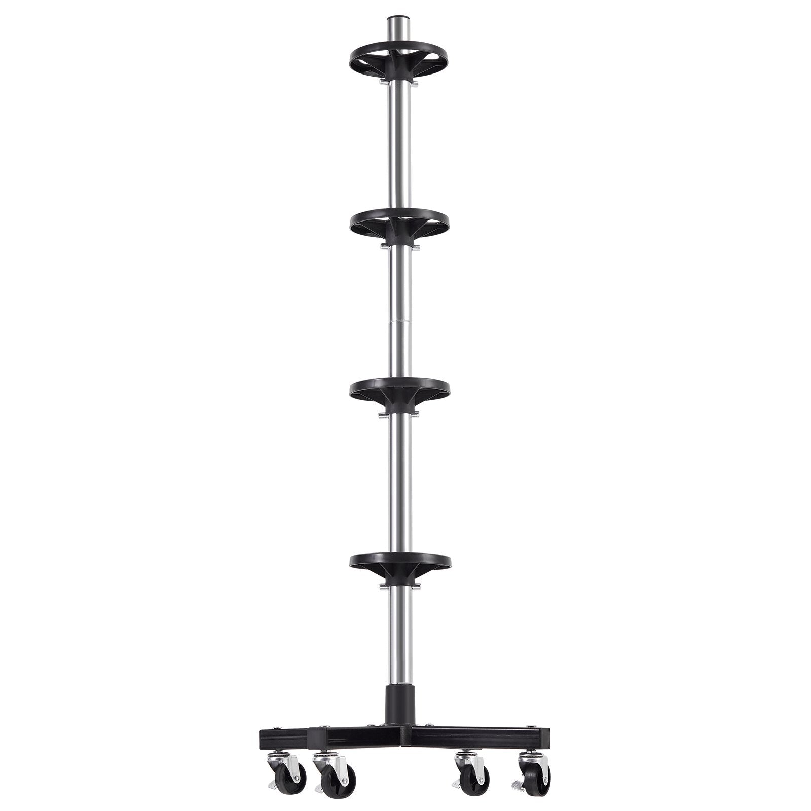 Mobile Heavy-Duty Tire Rack with Wheels for Garage - Steel Stand Holds 4 Tires with Rims, Up to 225mm Wide, 220LBS Capacity