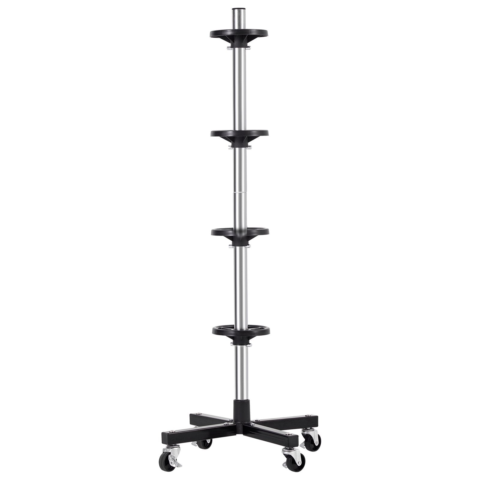 Mobile Heavy-Duty Tire Rack with Wheels for Garage - Steel Stand Holds 4 Tires with Rims, Up to 225mm Wide, 220LBS Capacity