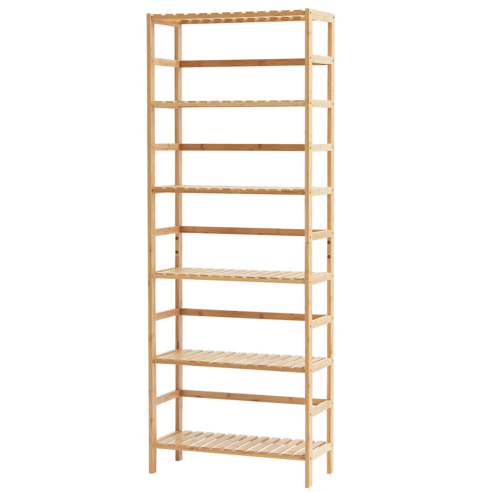 6-Tier Bamboo Shelf - Multifunctional Bookshelf & Display Rack for Bathroom, Bedroom, Office - Open Storage, Freestanding Plant Stand