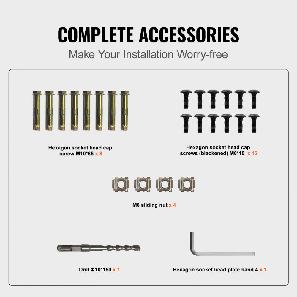 VEVOR Outdoor Handrail 165LBS Load Handrail Outdoor Stairs Aluminum Stair Handrail 60 x 35" Outdoor Stair Railing Transitional Range from 0 to 50° Staircase Handrail Fits 4-5 Steps with Screw Kit
