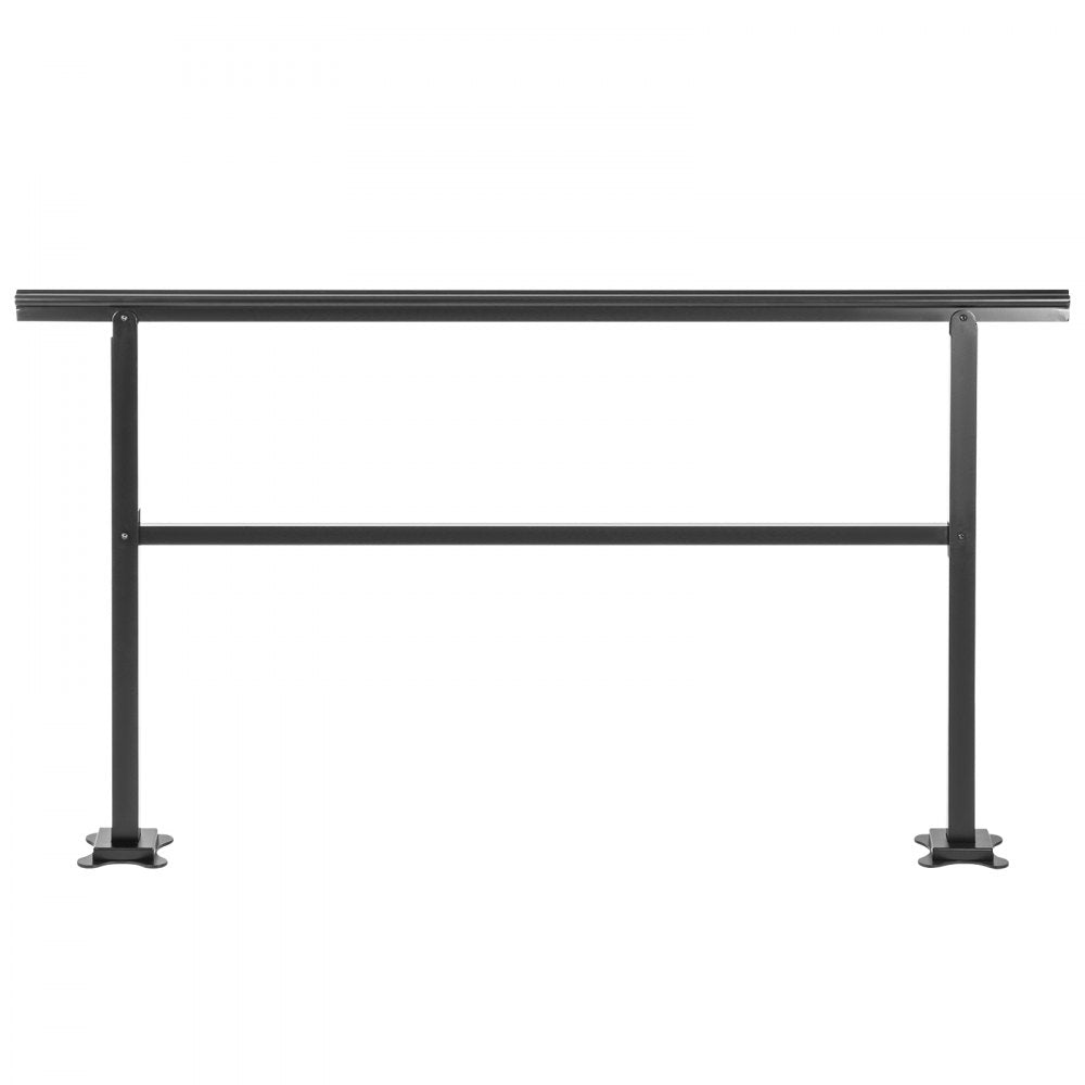 VEVOR Outdoor Handrail 165LBS Load Handrail Outdoor Stairs Aluminum Stair Handrail 60 x 35" Outdoor Stair Railing Transitional Range from 0 to 50° Staircase Handrail Fits 4-5 Steps with Screw Kit