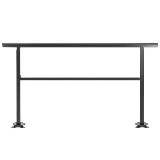 VEVOR Outdoor Handrail 165LBS Load Handrail Outdoor Stairs Aluminum Stair Handrail 60 x 35" Outdoor Stair Railing Transitional Range from 0 to 50° Staircase Handrail Fits 4-5 Steps with Screw Kit