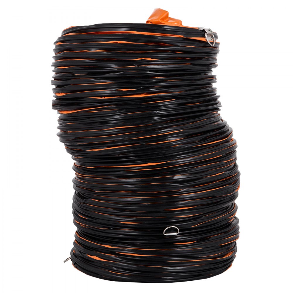 VEVOR Flexible PVC Ducting, 25 ft / 7.6 m, Portable High Performance PVC Duct Hosing, Fit for 12 Inch / 300 mm Diameter Exhaust Fan Portable Ventilation Fan Strong Vinyl Material Orange